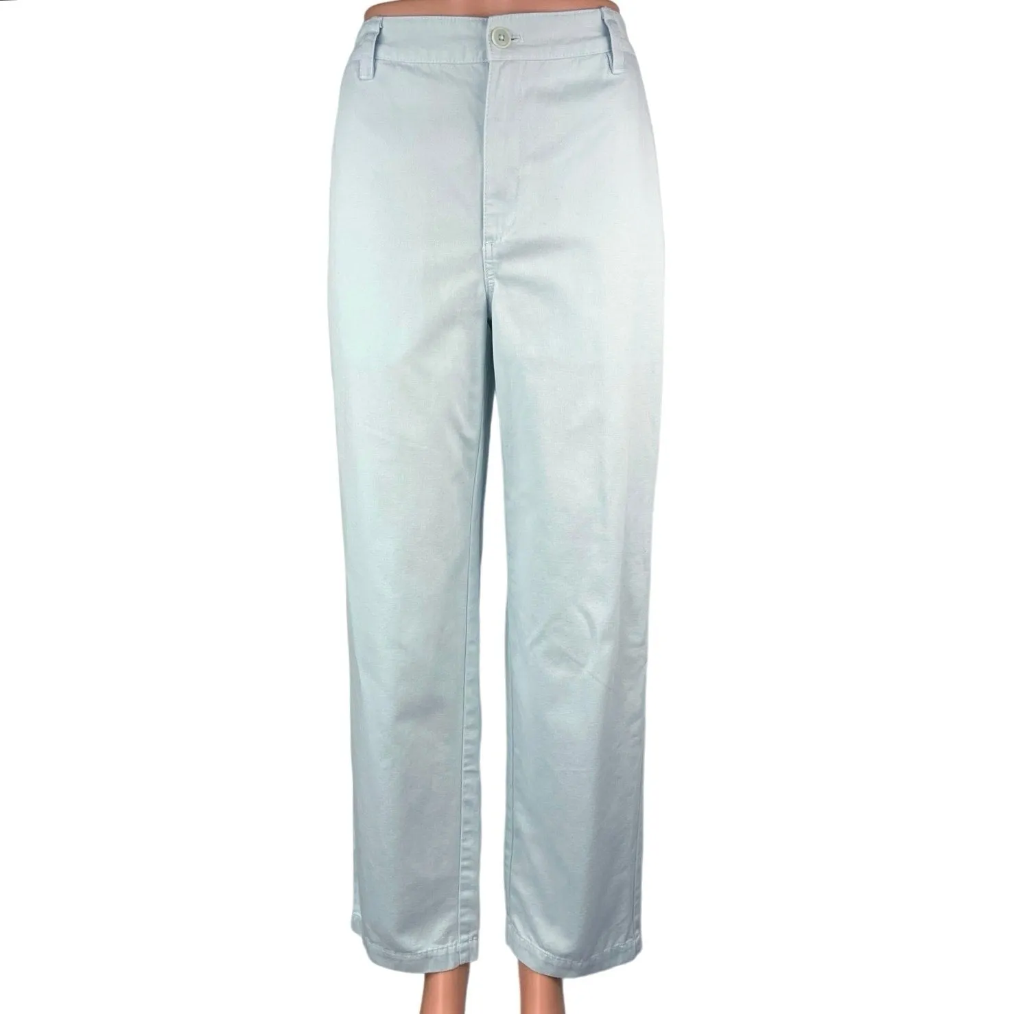 Aritzia Sun-deh Light Blue Straight Wide Leg Mid-Rise Ankle Pants Denim Jeans 2