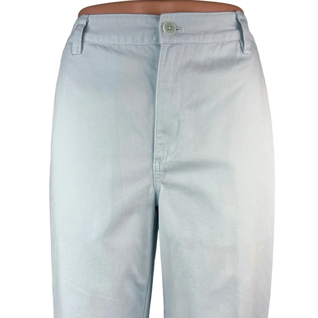 Aritzia Sun-deh Light Blue Straight Wide Leg Mid-Rise Ankle Pants Denim Jeans 2