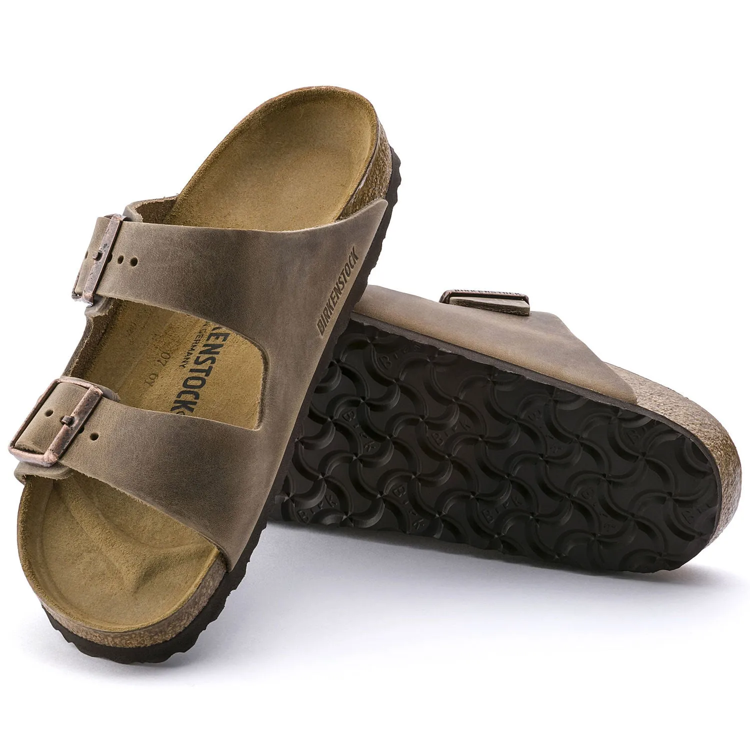  Arizona Soft Footbed Sandal in Tobacco Brown Oiled Leather  