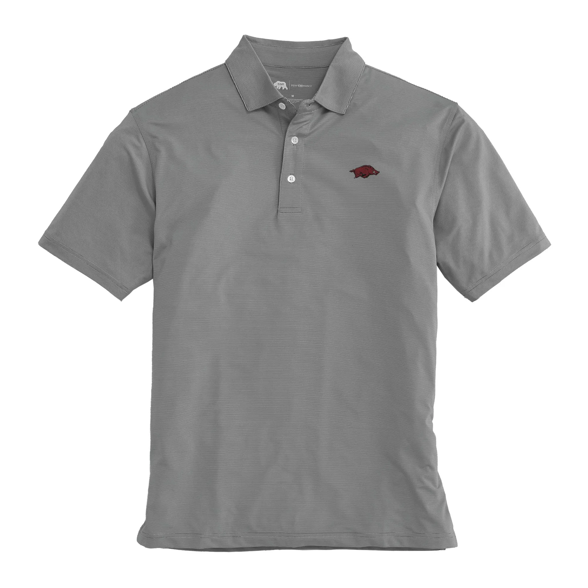 Arkansas Hairline Stripe Performance Polo