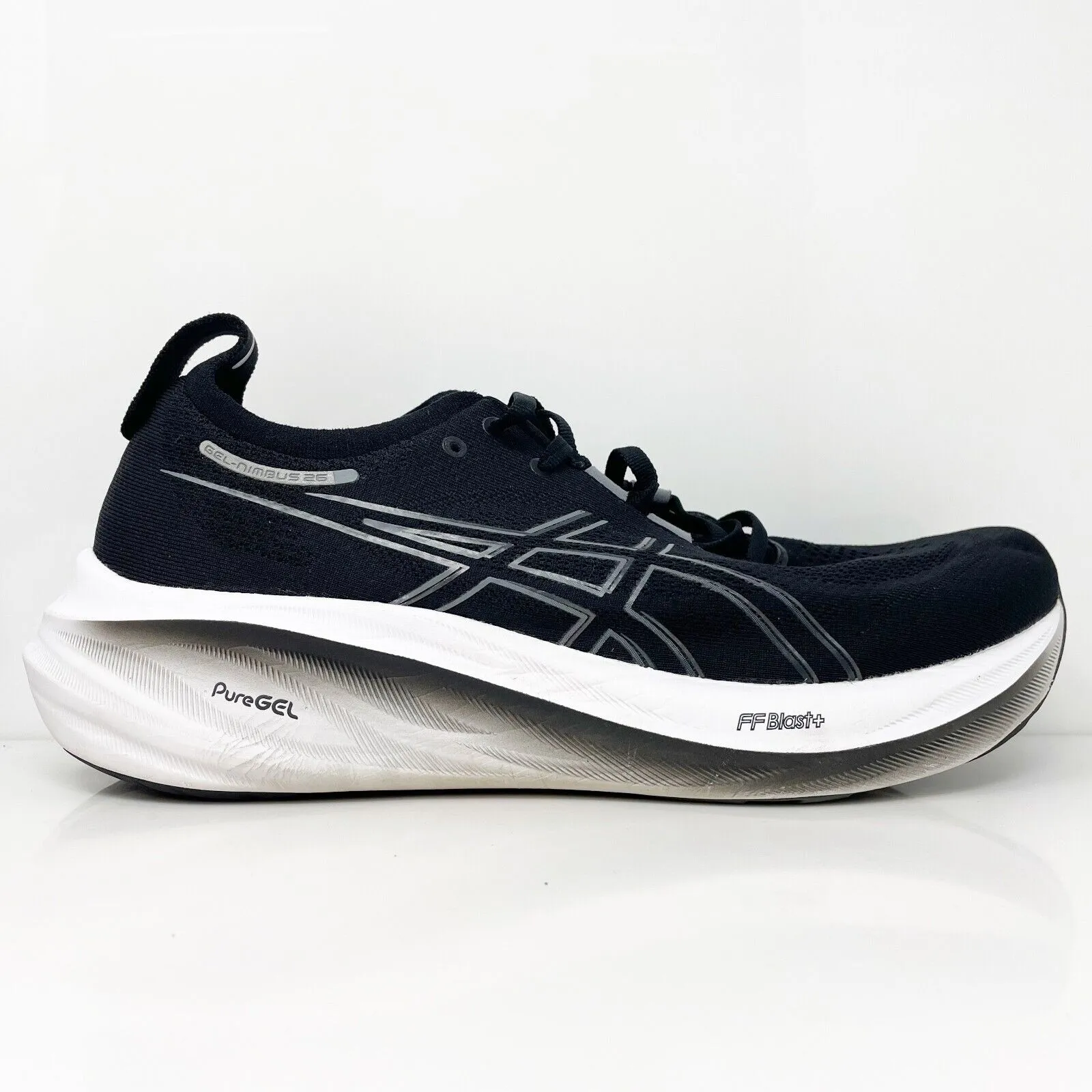 Asics Mens Gel Nimbus 26 1011B795 Black Running Shoes Sneakers Size 12.5 W