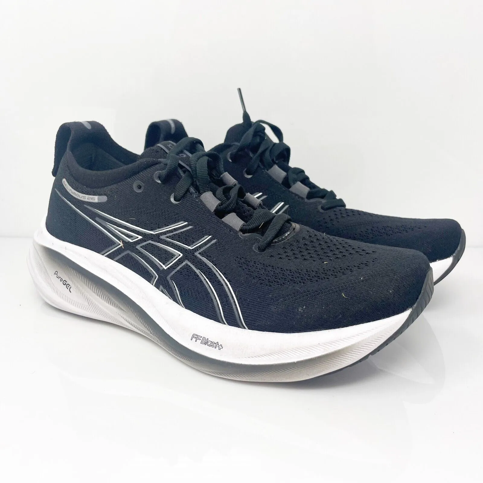 Asics Womens Gel Nimbus 26 1012B601 Black Running Shoes Sneakers Size 8.5