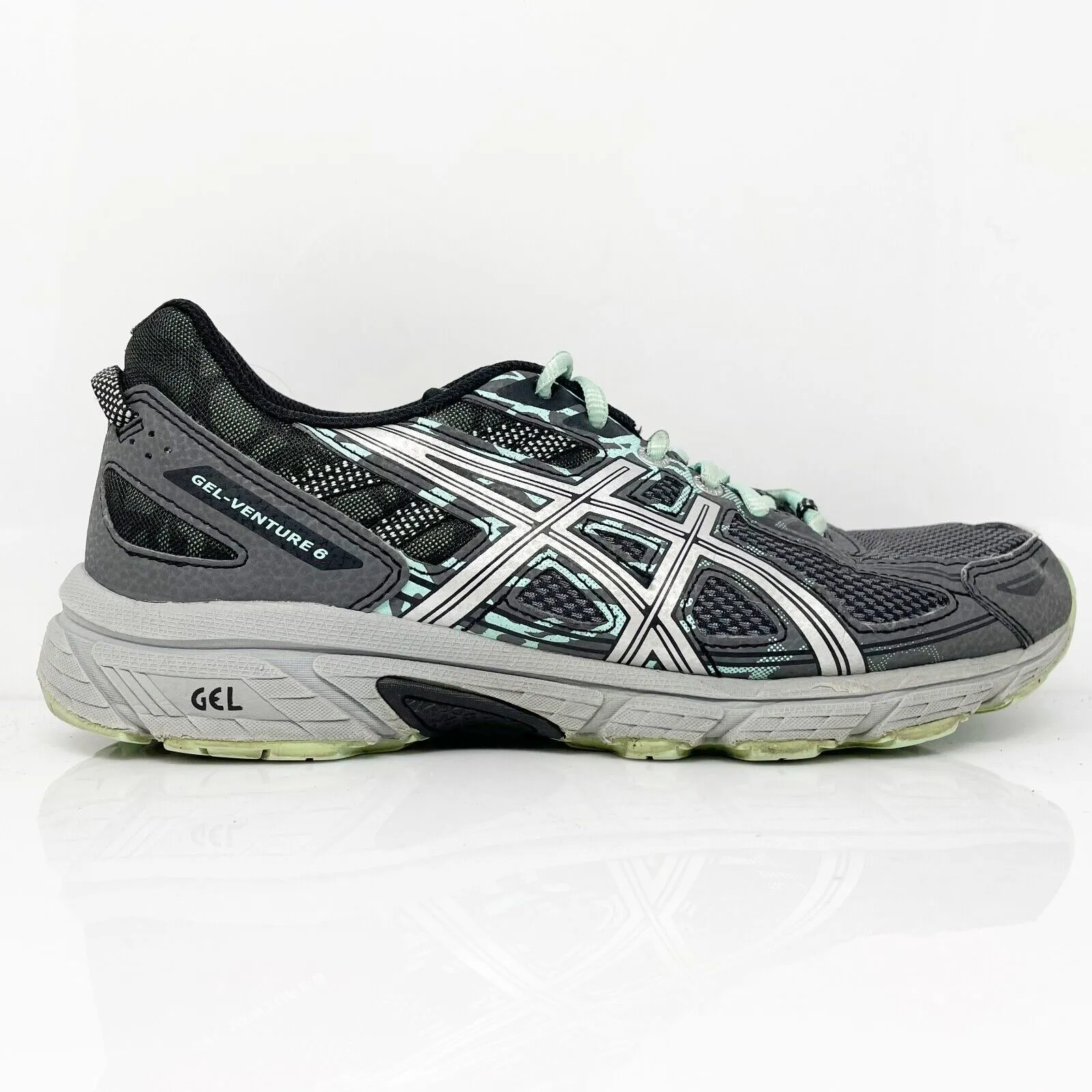 Asics Womens Gel Venture 6 T7G7Q Gray Running Shoes Sneakers Size 9 D