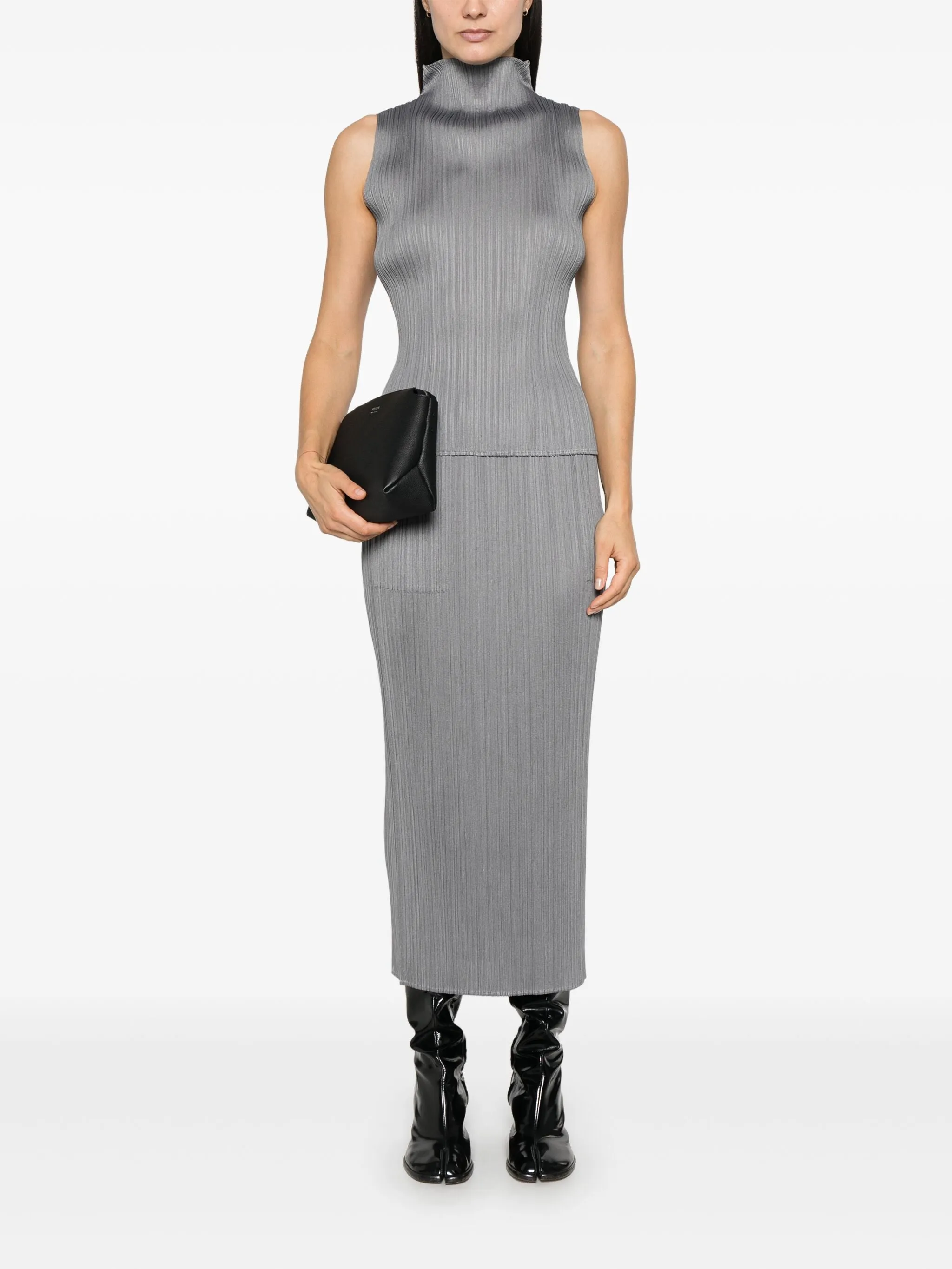 AW24 Mock Neck Sleeveless Top - Gray