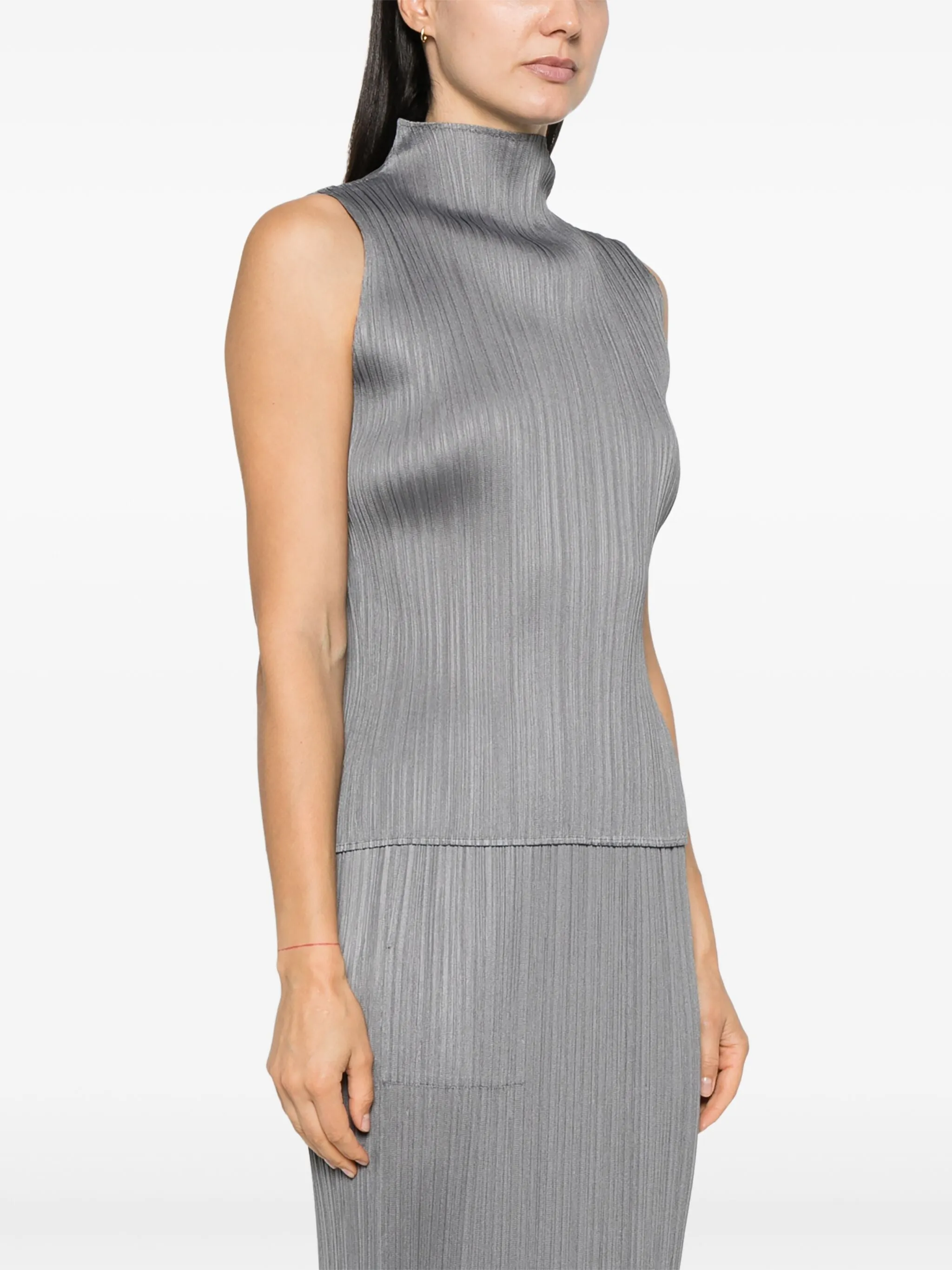 AW24 Mock Neck Sleeveless Top - Gray