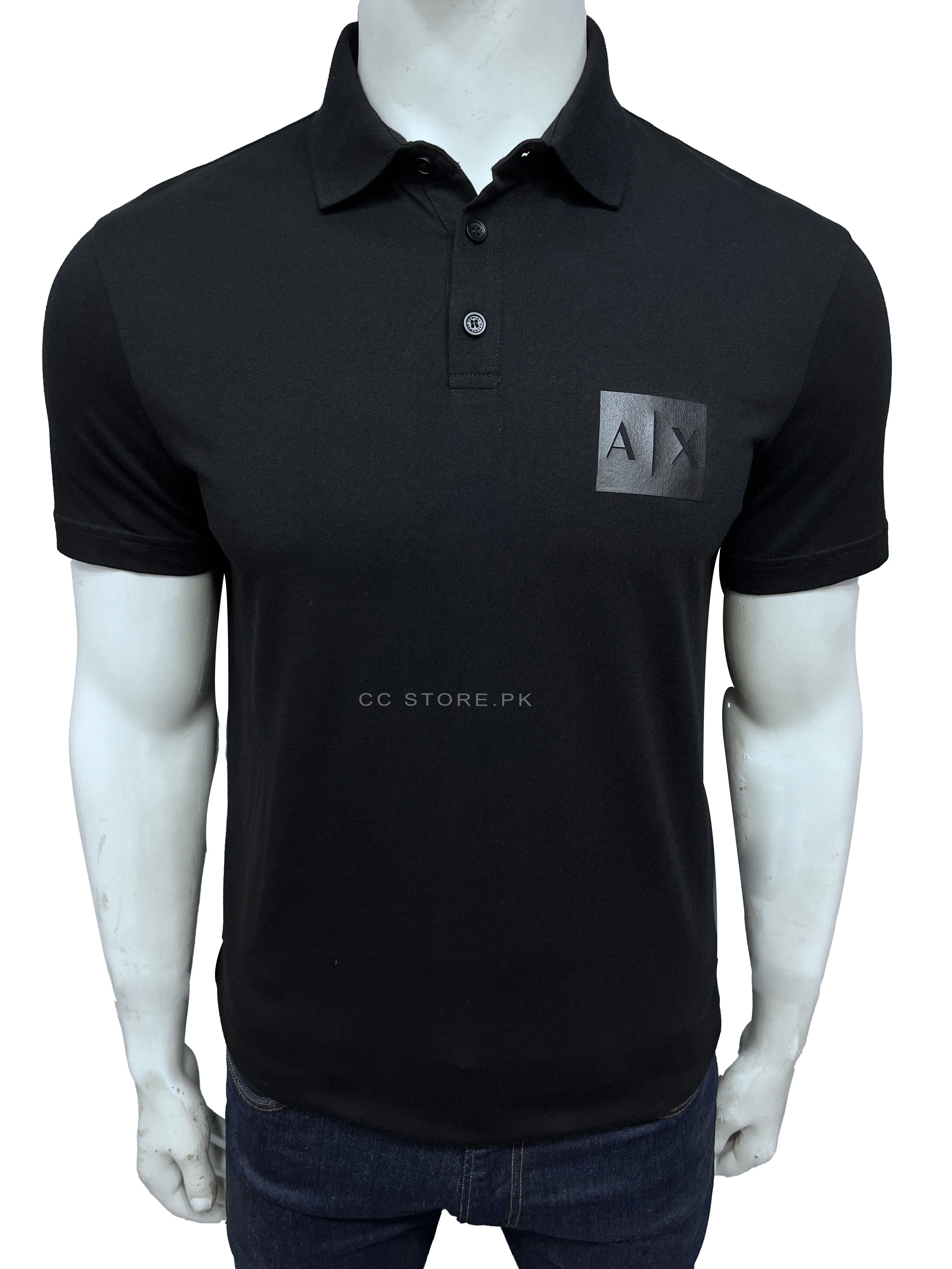 AX Patch Print Black Polo