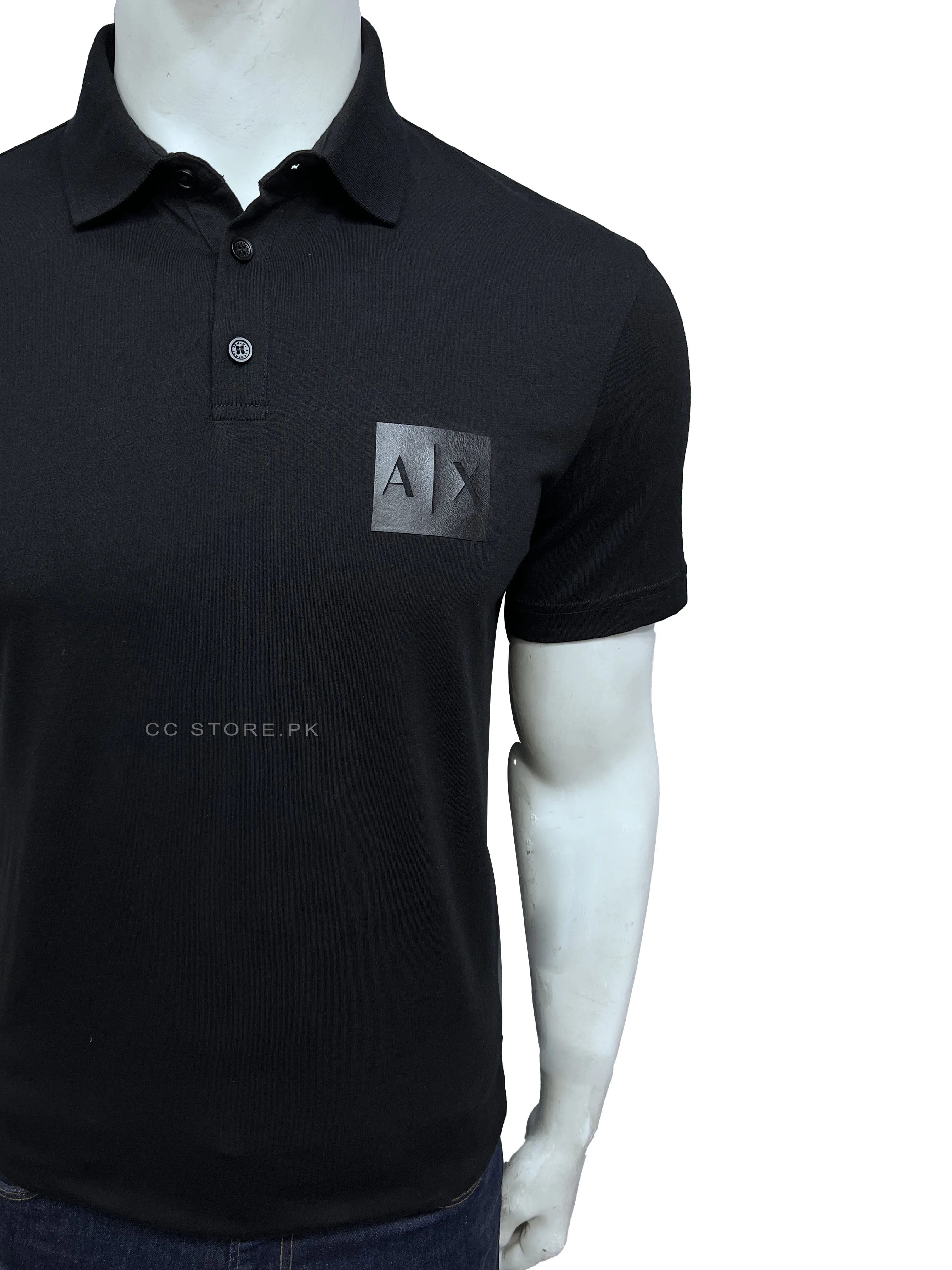 AX Patch Print Black Polo