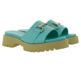 BABOUCHE lifestyle sandalias con plataforma para mujer elegantes mules de napa 130 azul bebé