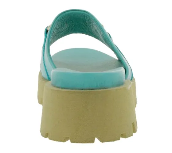 BABOUCHE lifestyle sandalias con plataforma para mujer elegantes mules de napa 130 azul bebé