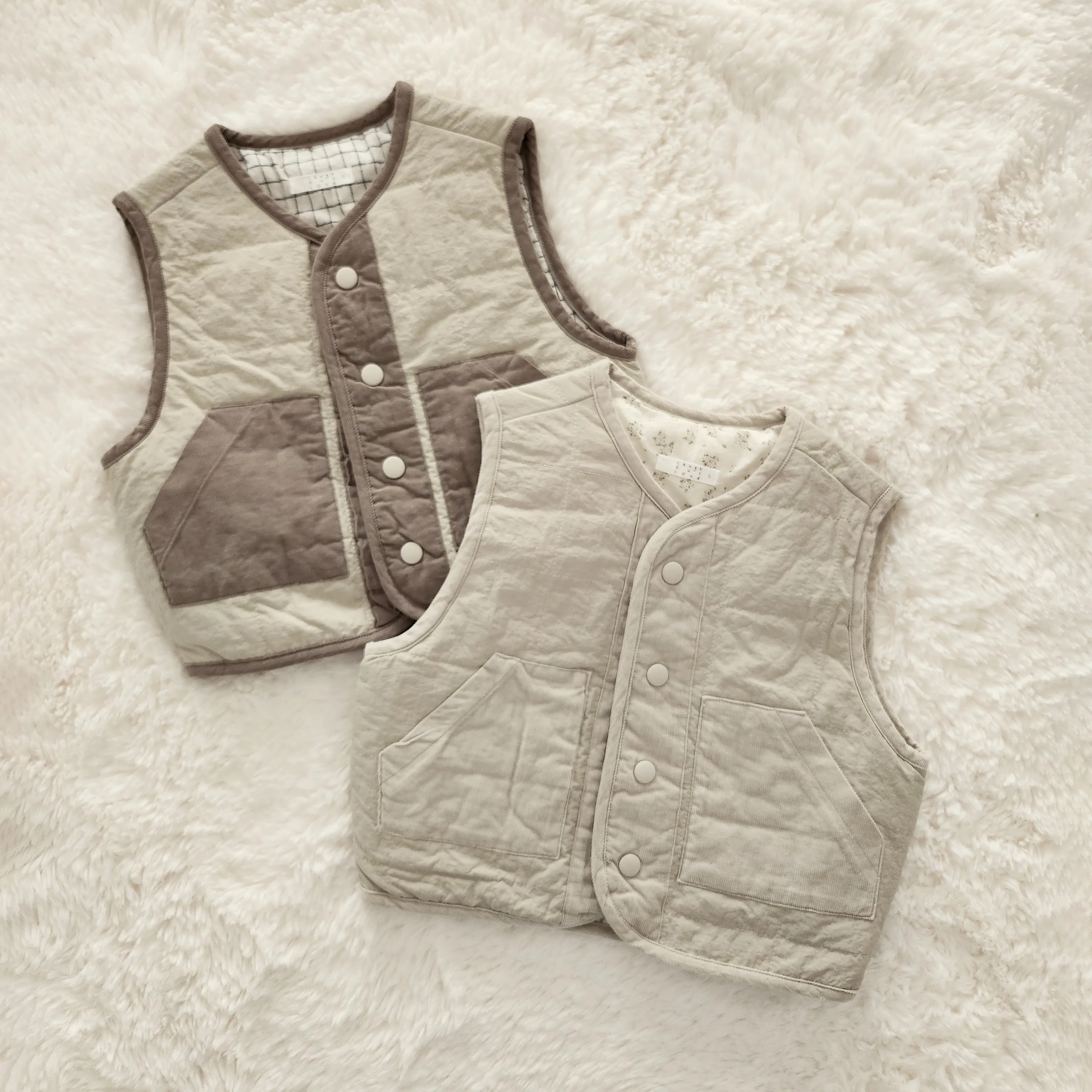 Baby Reversible Quilted Vest (3-8y) -2 Colors
