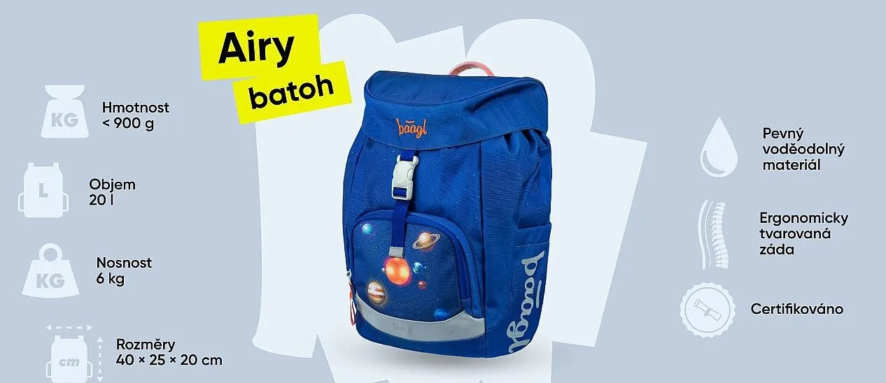 backpack Baagl Airy - Fotbal Míč - boy´s