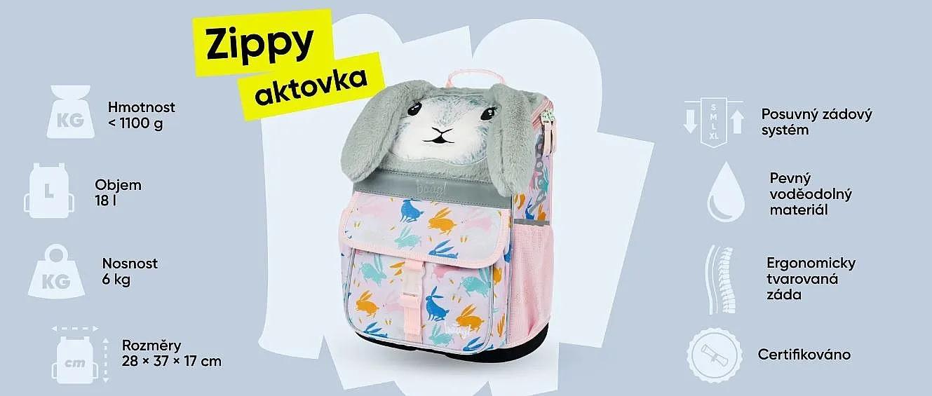 backpack Baagl Zippy - Jednorožec Království - girl´s