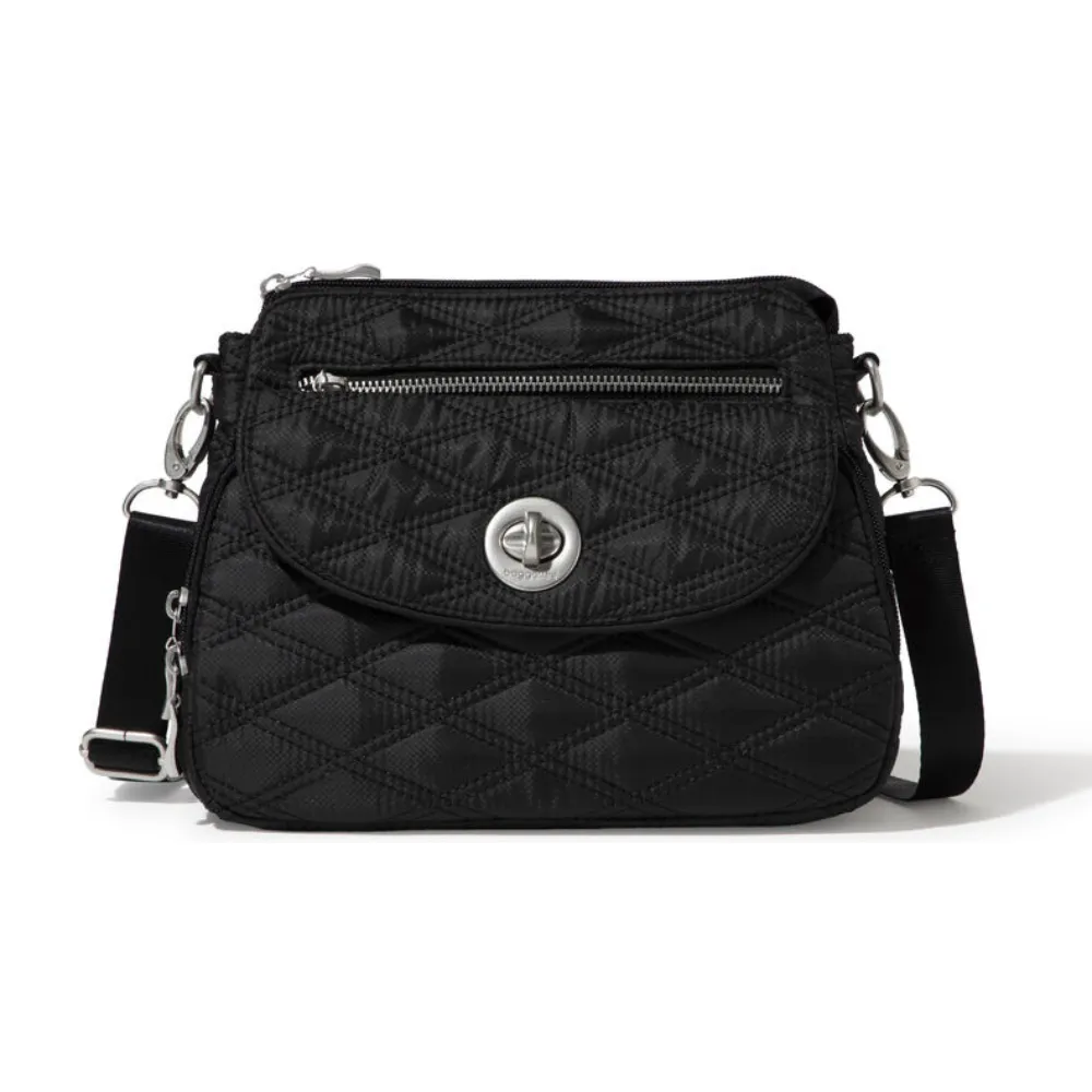 Baggallini Calais Black Quilt Crossbody Bag (Women's)