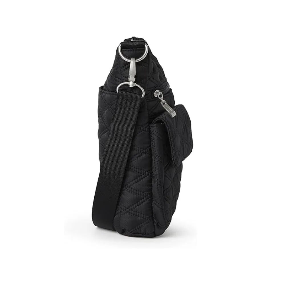 Baggallini Modern Everywhere Black Quilt Slim Crossbody Bag (Women's)