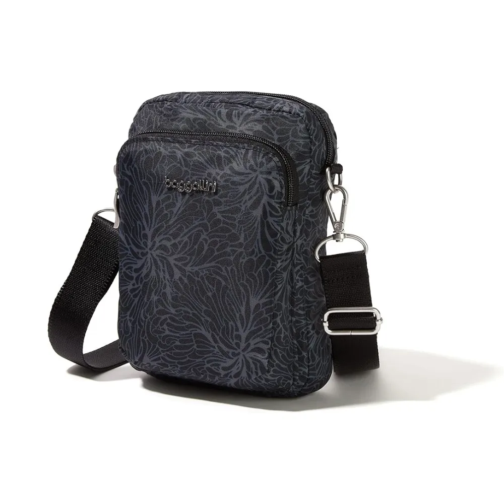 Baggallini Modern Everywhere Explorer Midnight Blossom Crossbody Bag (Women's)