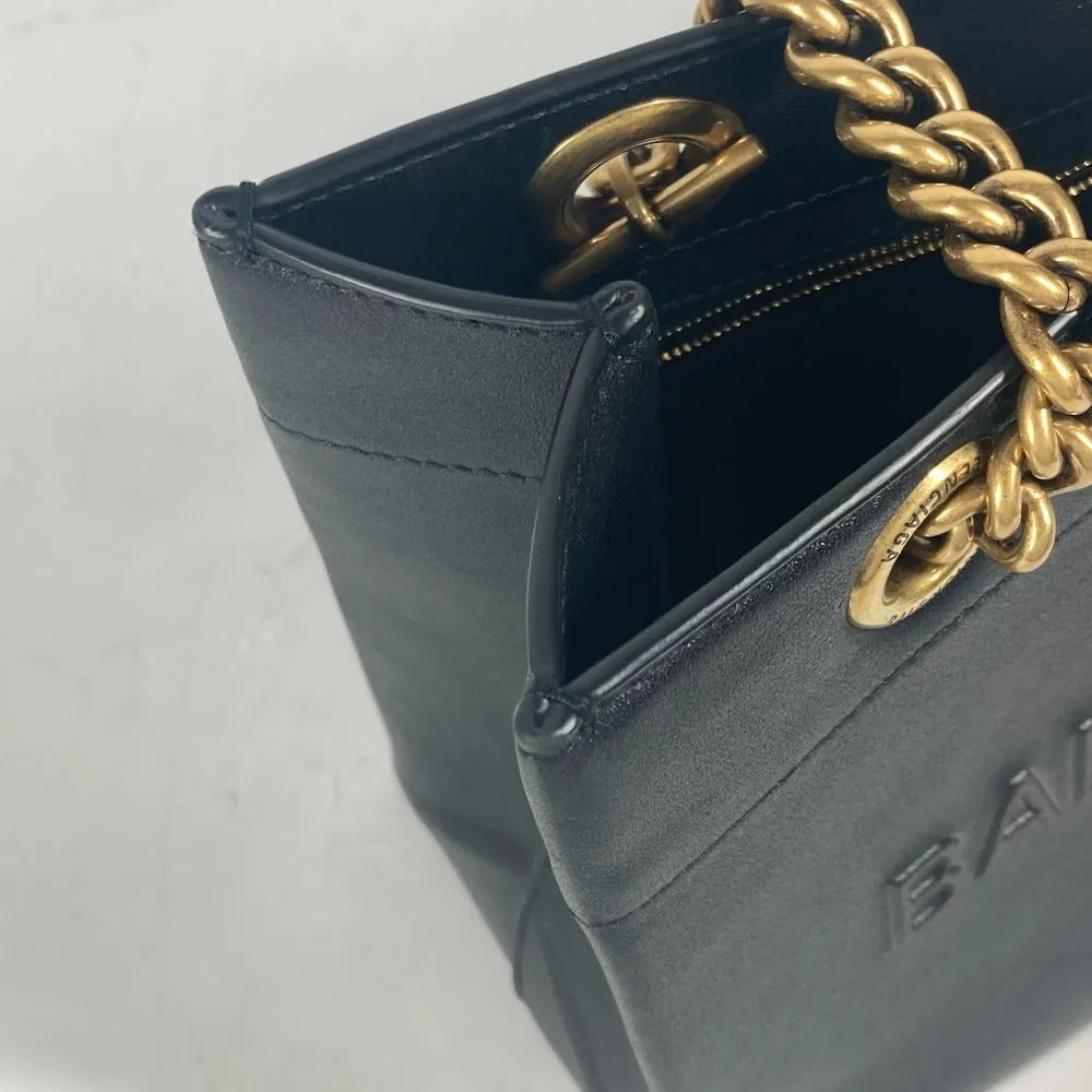 BALENCIAGA Tote Bag 760012 leather black logo Duty Free Small Women