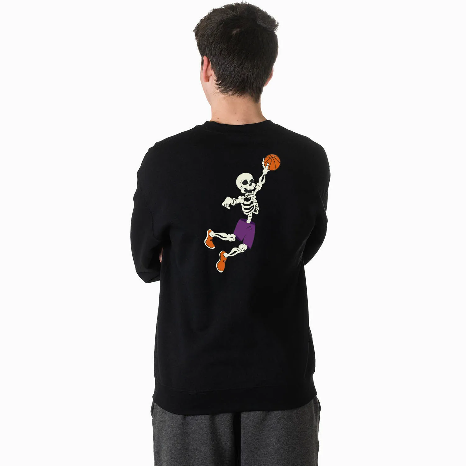 Basketball Crewneck Sweatshirt - Bones Baller (Back Design) 
