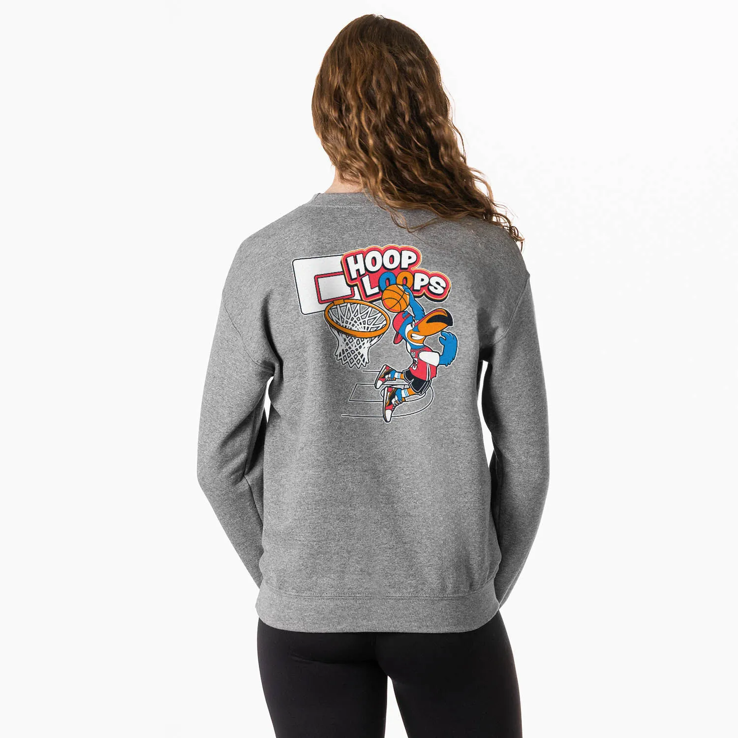 Basketball Crewneck Sweatshirt - Hoop Loops (Back Design) 
