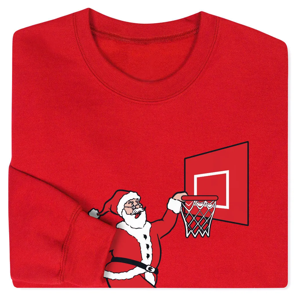 Basketball Crewneck Sweatshirt - Slam Dunk Santa 