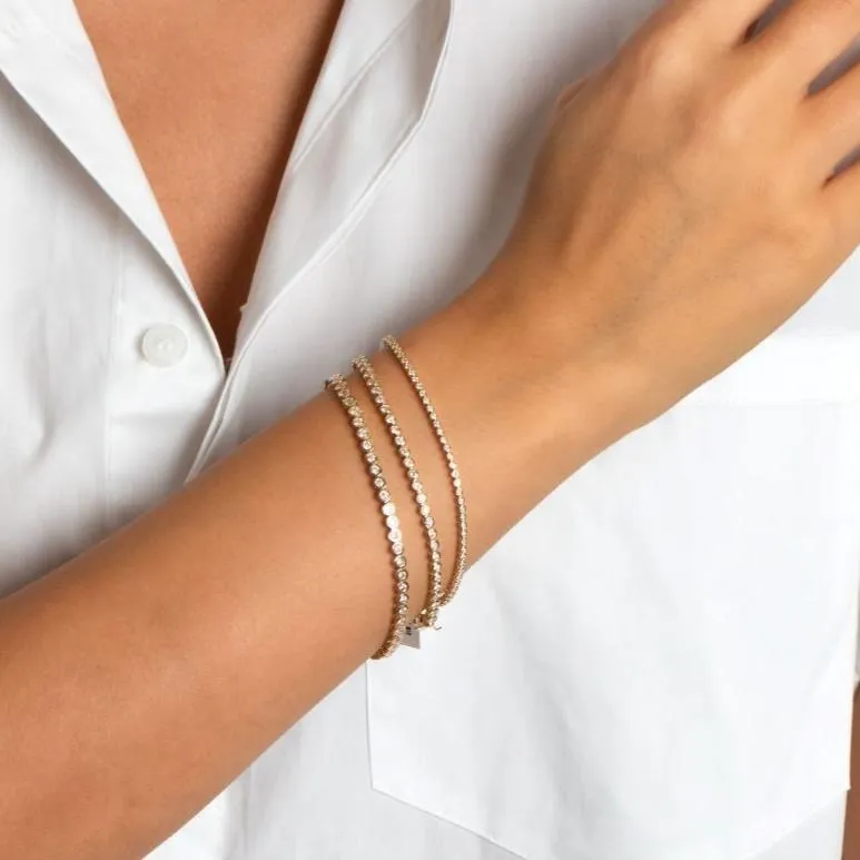 Bezel Tennis Bracelet | 1 Carat Diamonds | 14K Gold Plated