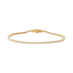 Bezel Tennis Bracelet | 1 Carat Diamonds | 14K Gold Plated