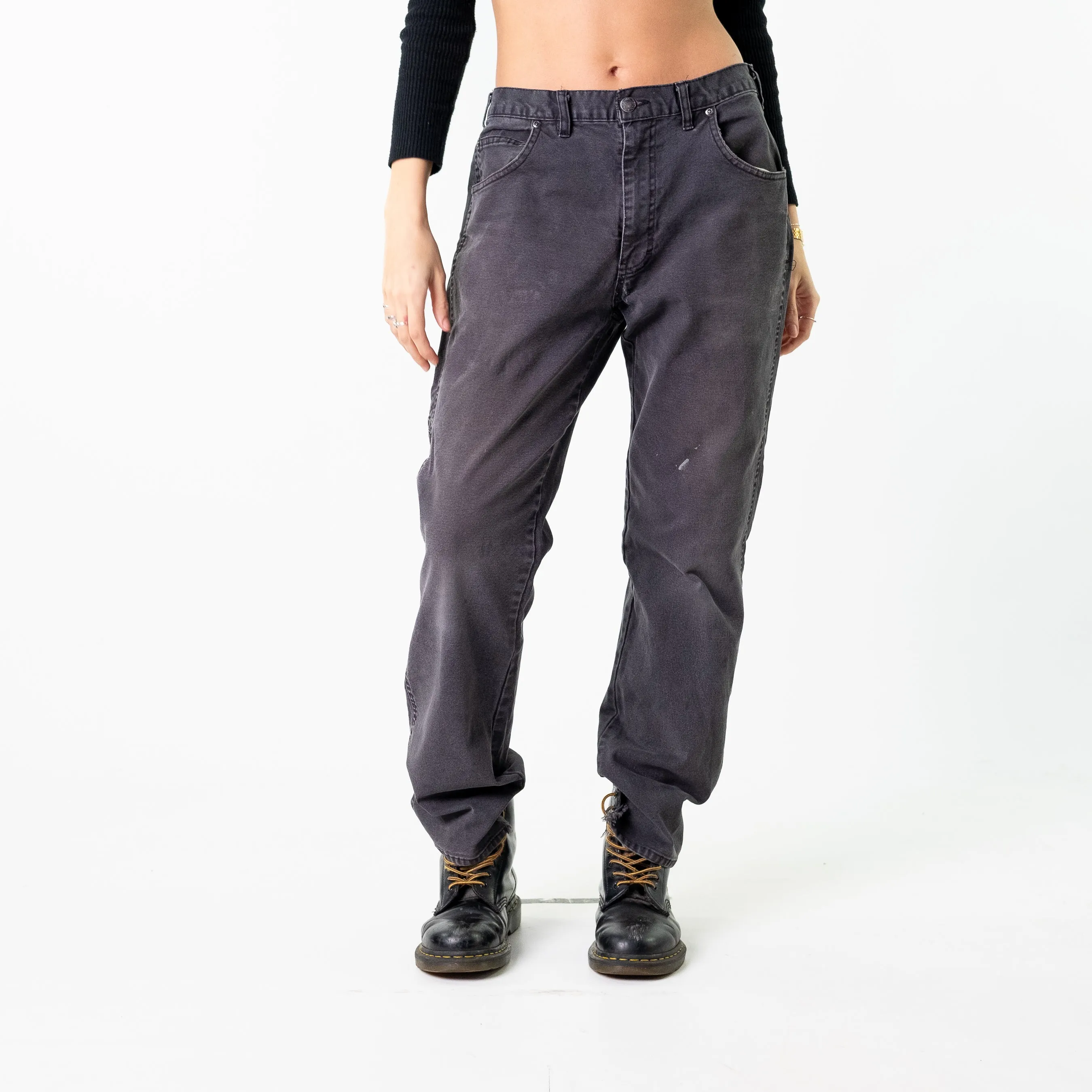 Black 90s Dickies  Cargo Skater Trousers Pants Jeans (34x32)