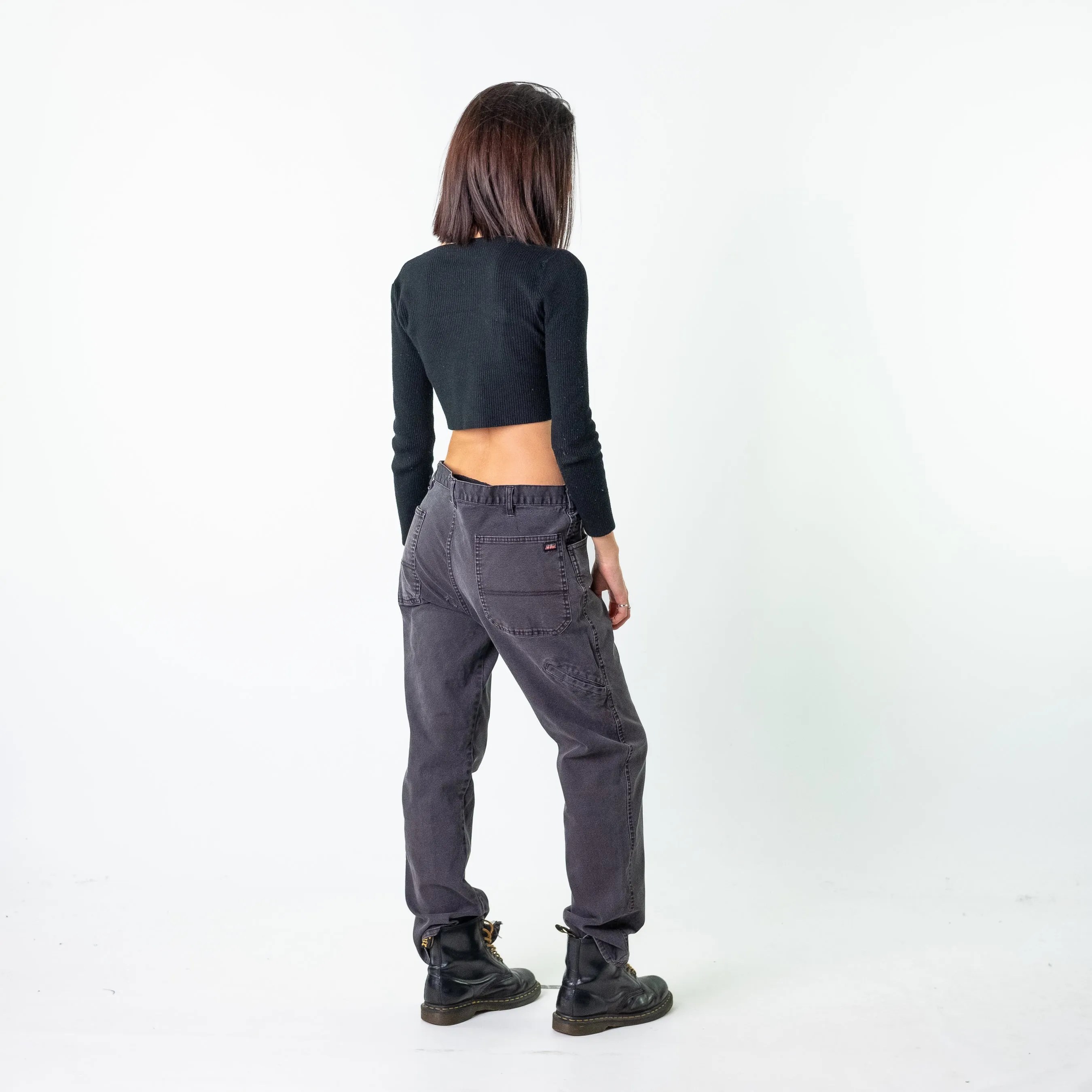 Black 90s Dickies  Cargo Skater Trousers Pants Jeans (34x32)