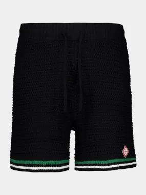 Black Crochet Tennis Shorts