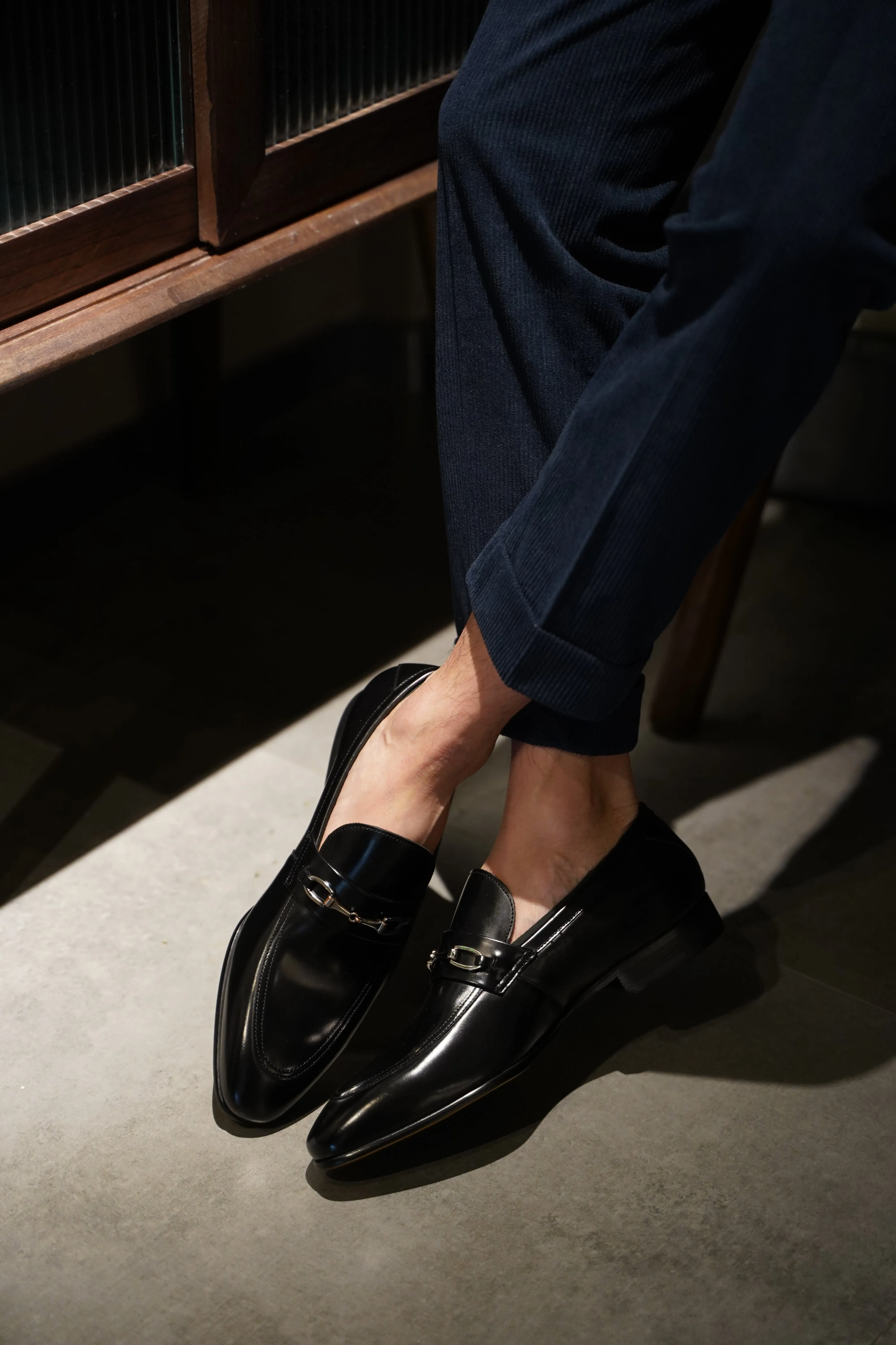 Black Horsebit Loafers