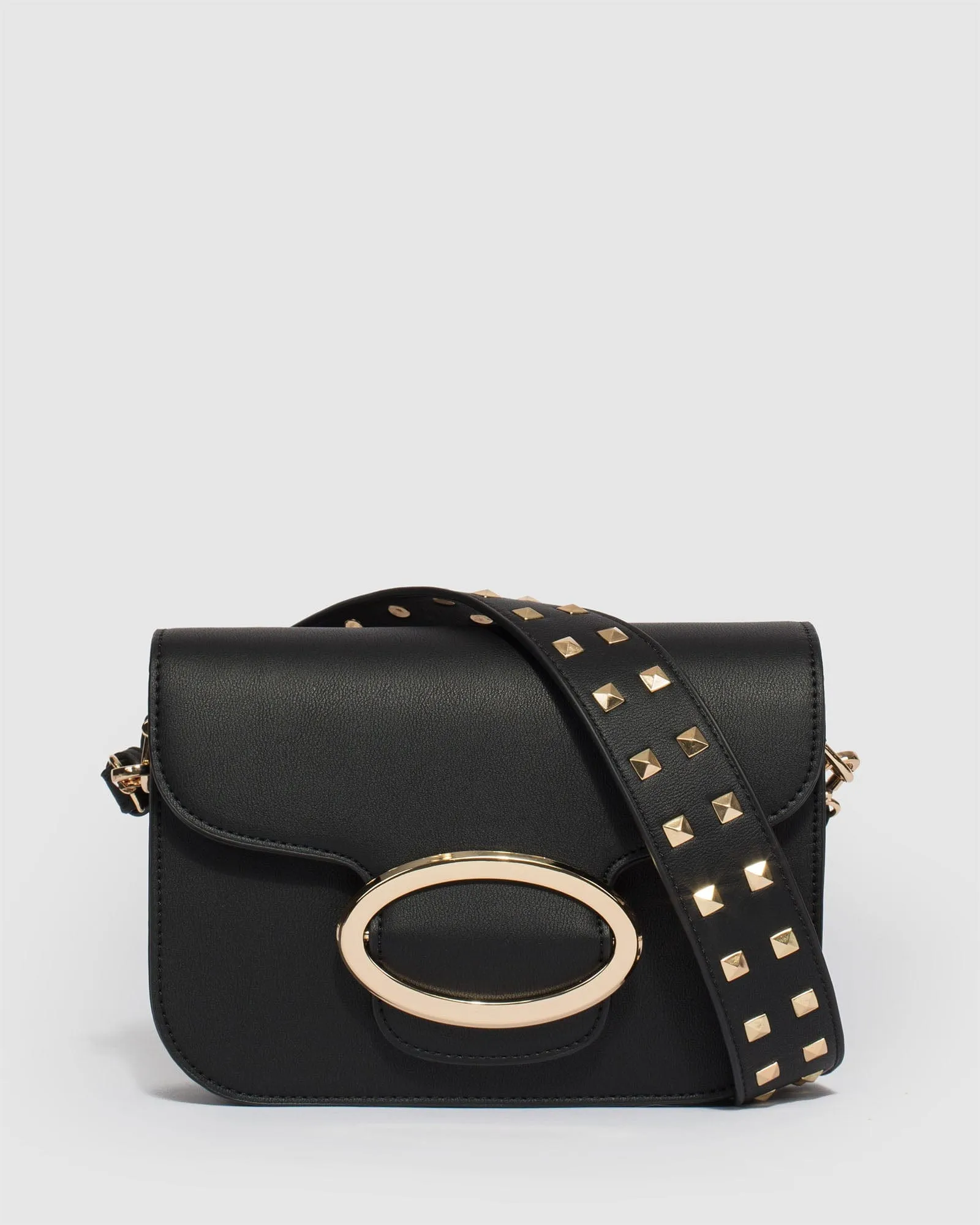 Black Joanna Stud Crossbody Bag