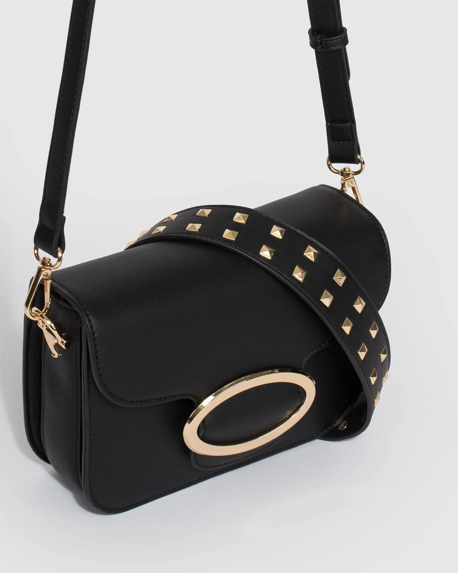 Black Joanna Stud Crossbody Bag