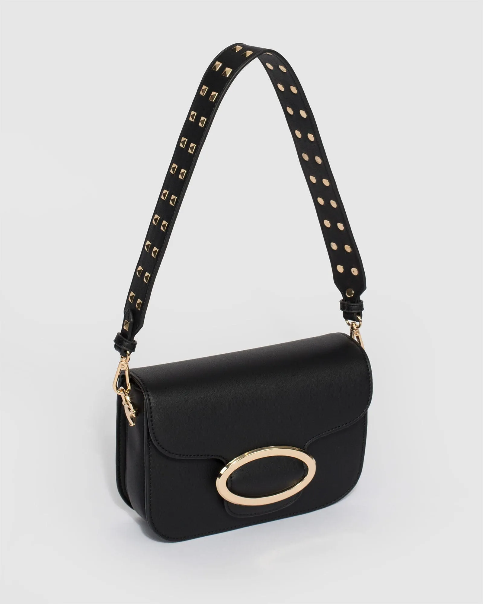 Black Joanna Stud Crossbody Bag
