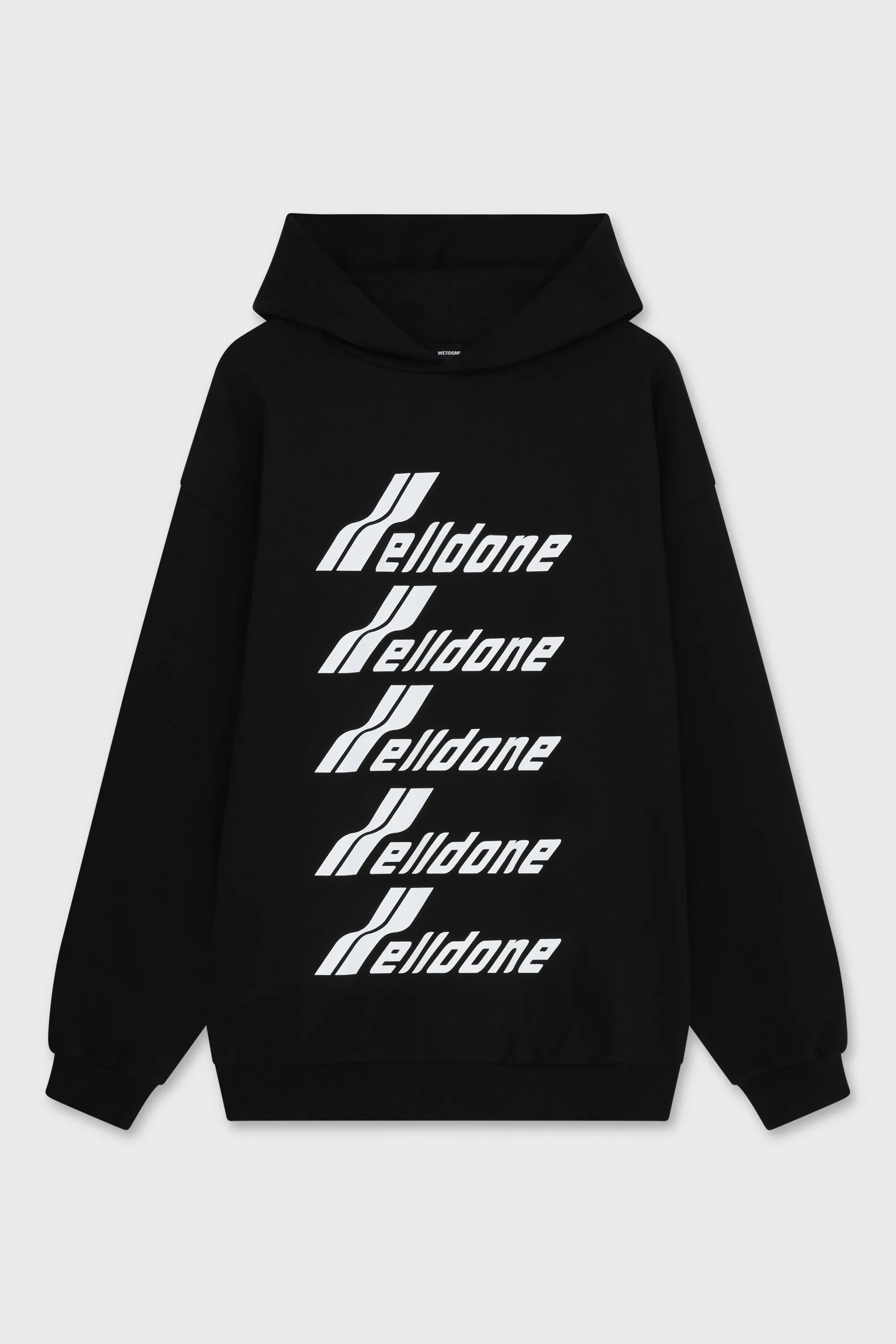 BLACK MULTIPLE FRONT LOGO HOODIE