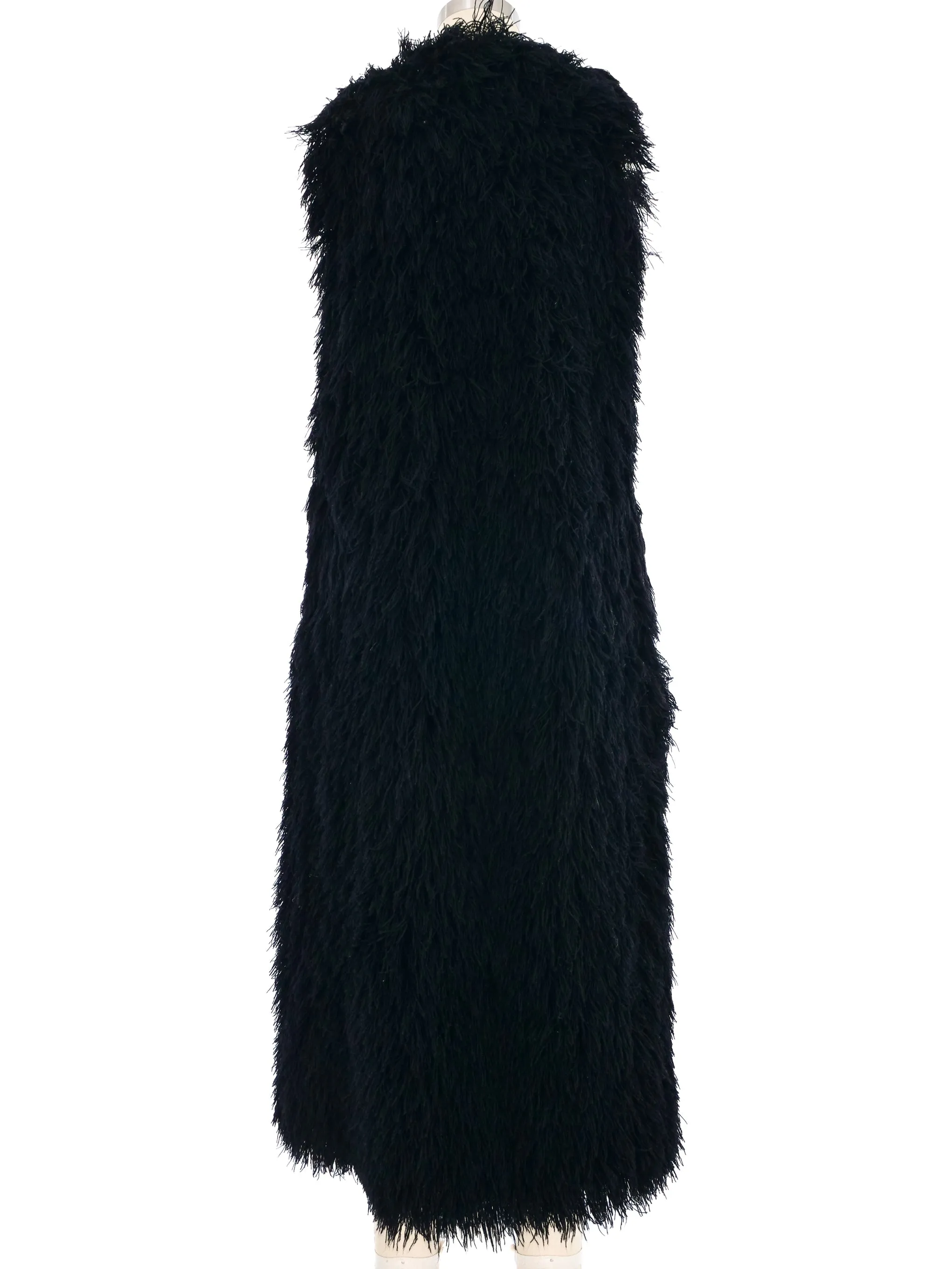 Black Shag Maxi Vest