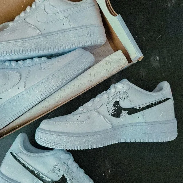 Black Wave Swoosh Nike Air Force 1