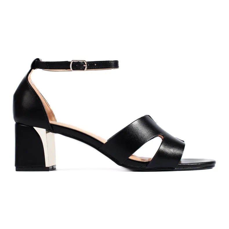 Black women's high-heeled sandals