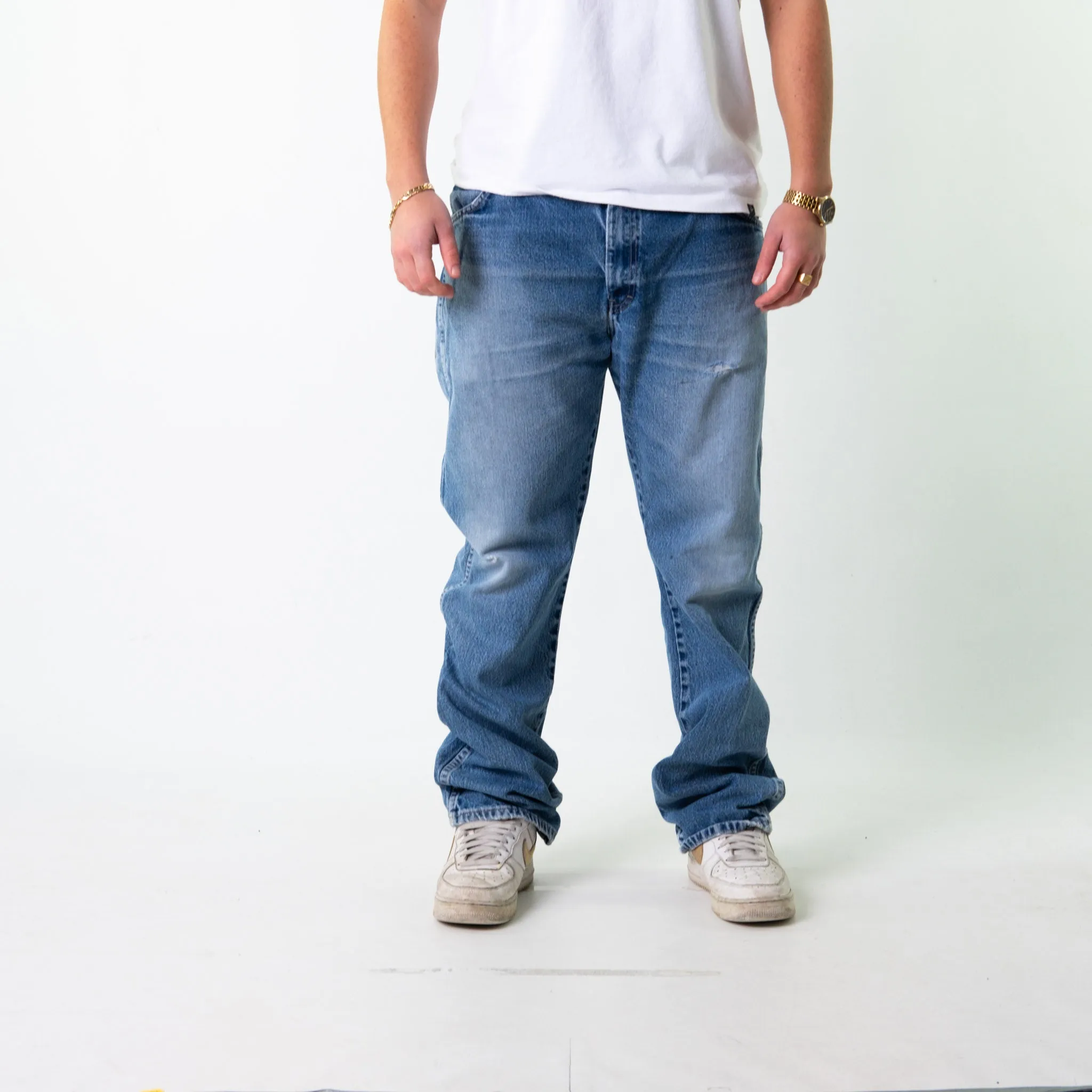 Blue 90s Dickies  Cargo Skater Trousers Pants Jeans (38x32)