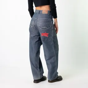 Blue Denim 90s Baggy Hip Hop Edusi Cargo Skater Trousers Pants Jeans (28x30)