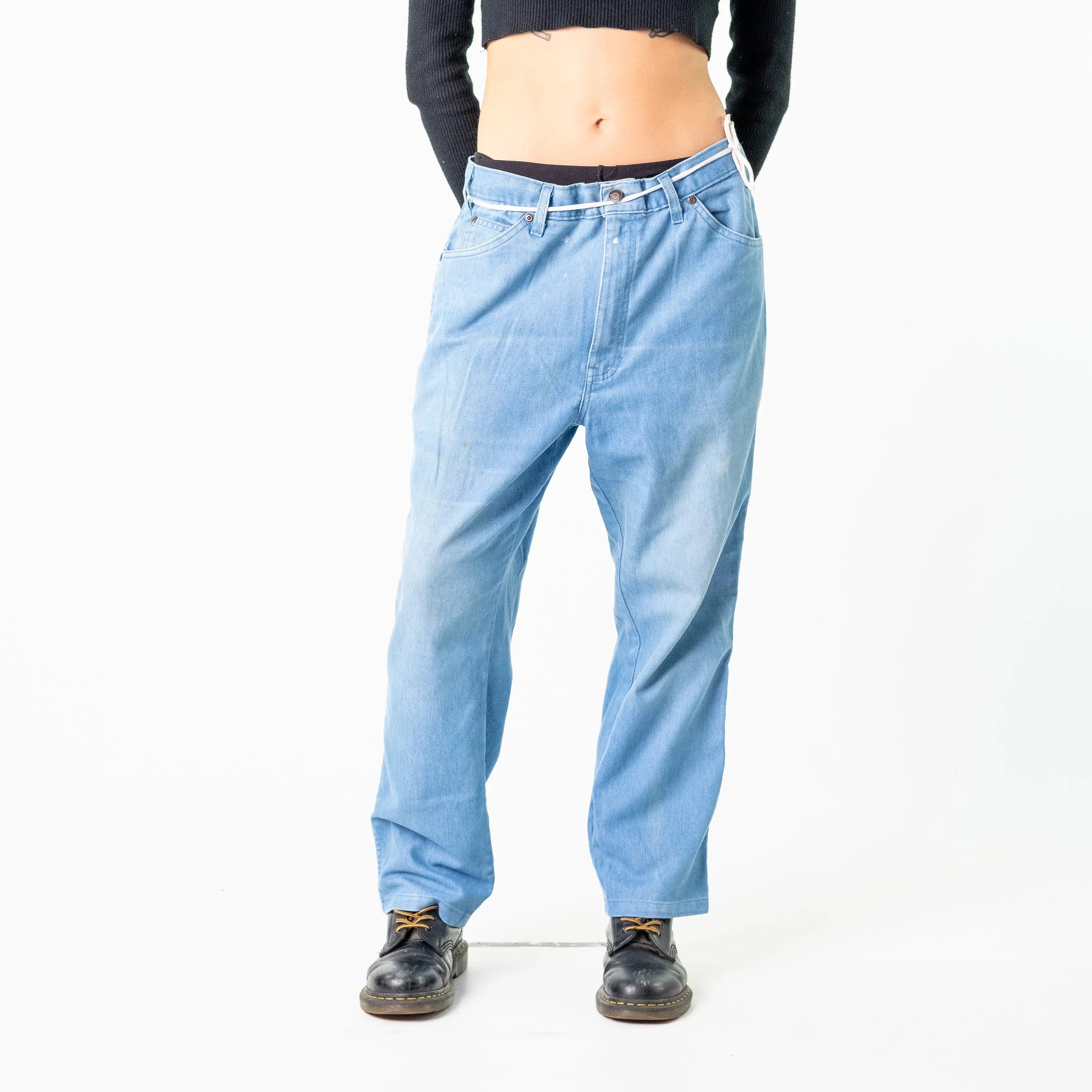 Blue Denim 90s Dickies  Cargo Skater Trousers Pants Jeans (36x28)