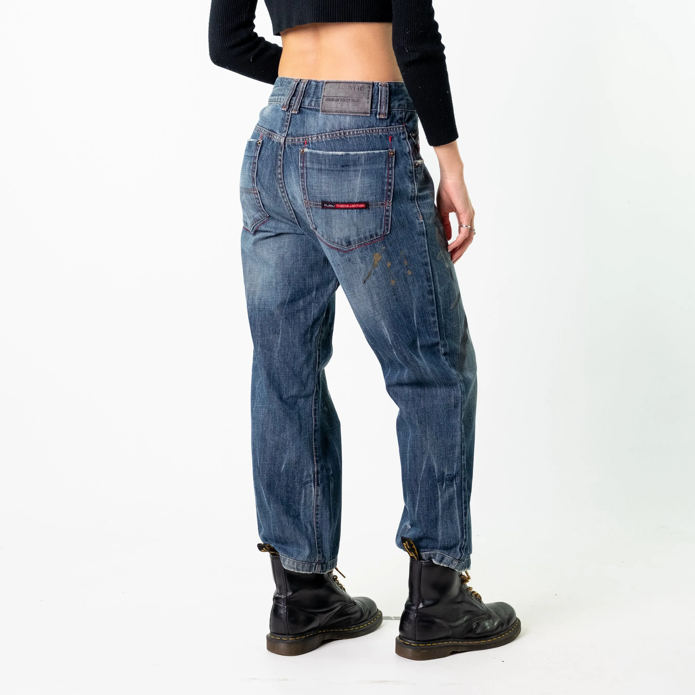 Blue Denim 90s FUBU  Cargo Skater Trousers Pants Jeans (29x27)