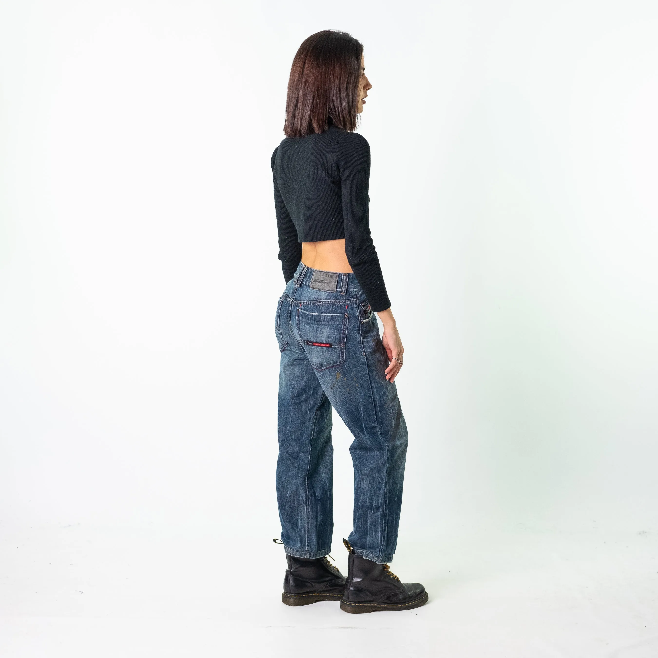 Blue Denim 90s FUBU  Cargo Skater Trousers Pants Jeans (29x27)