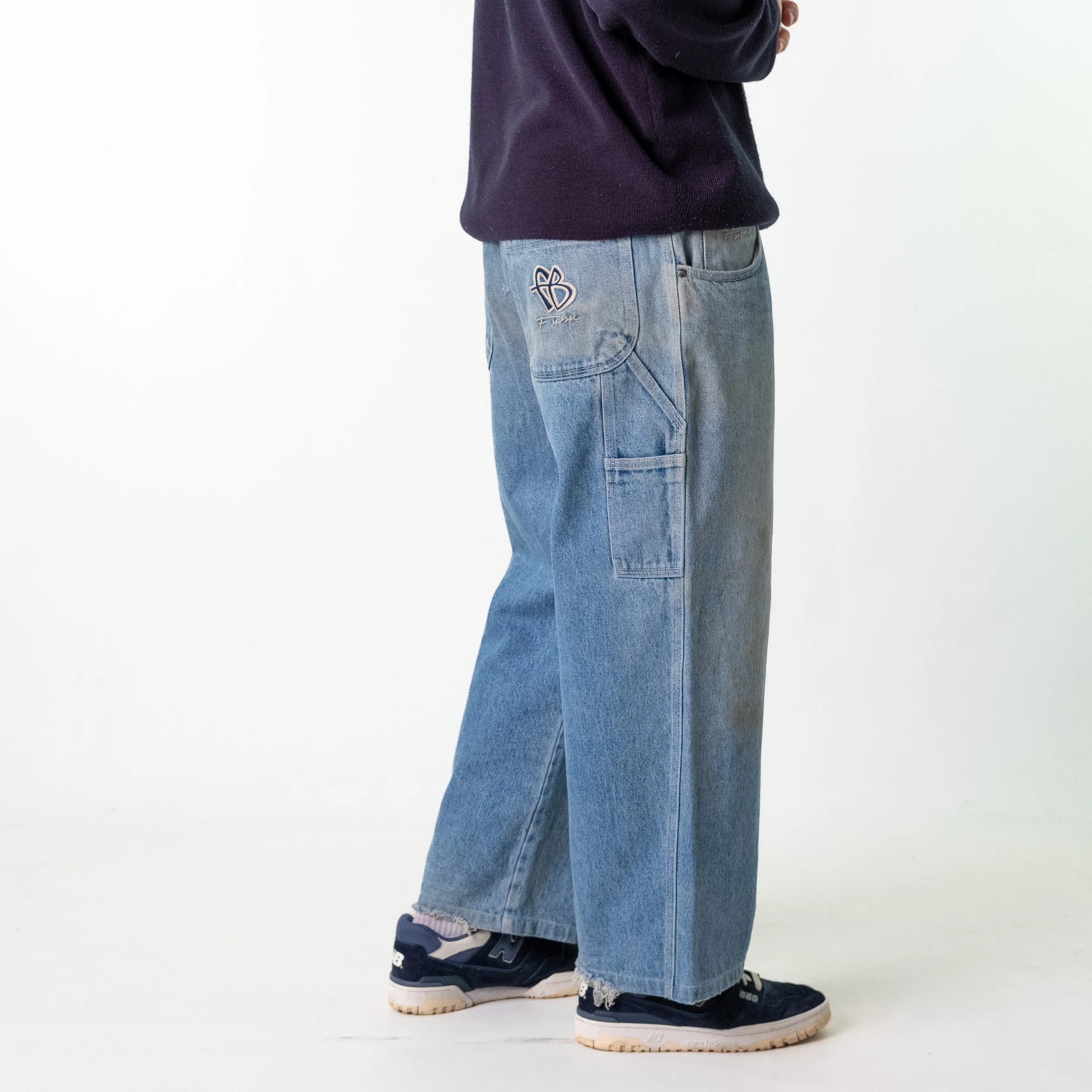 Blue Denim 90s FUBU  Cargo Skater Trousers Pants Jeans (36x32)