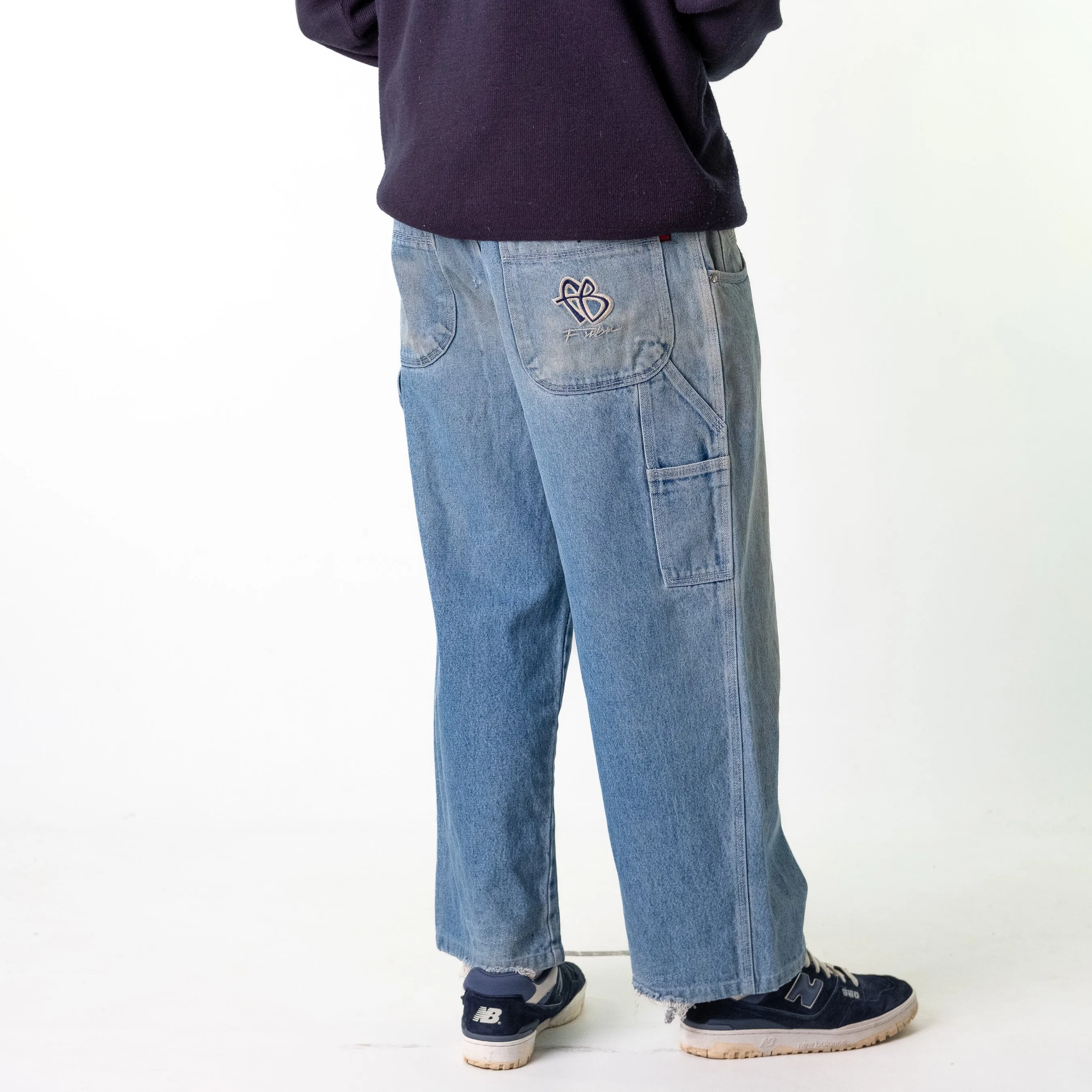 Blue Denim 90s FUBU  Cargo Skater Trousers Pants Jeans (36x32)