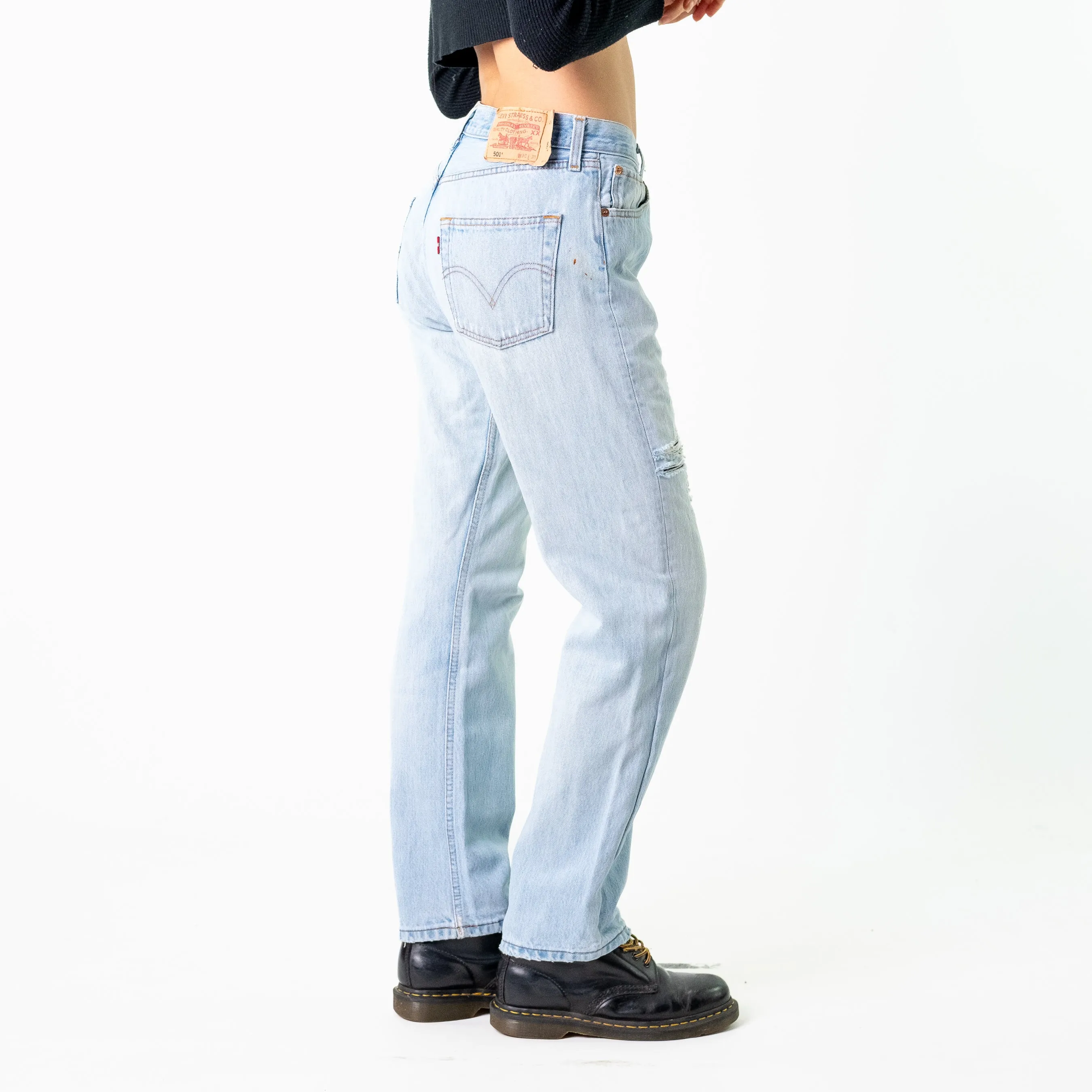 Blue Denim 90s Levi's 501 Cargo Skater Trousers Pants Jeans (36x30)