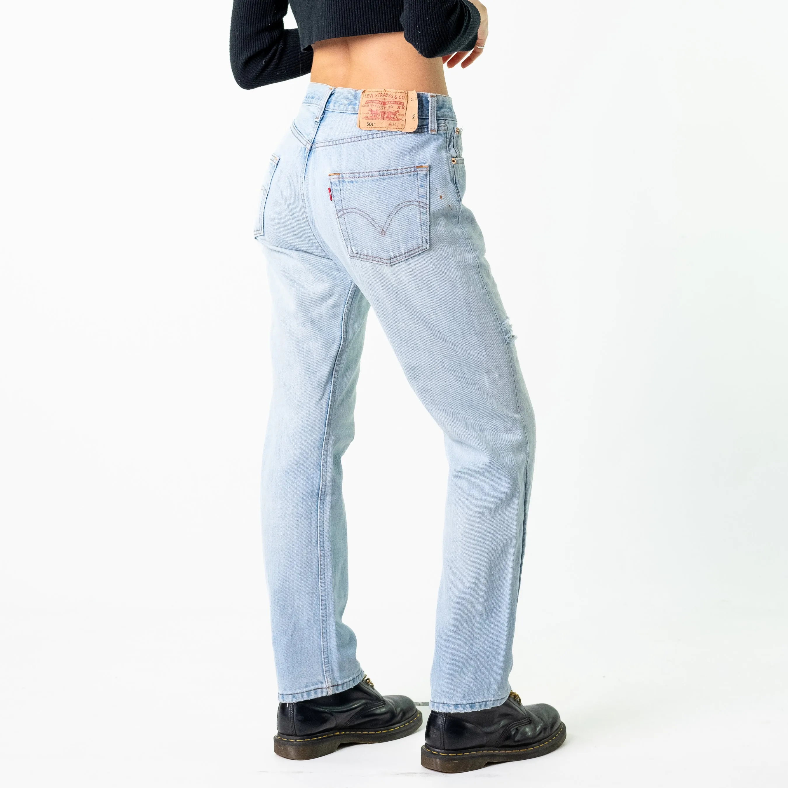 Blue Denim 90s Levi's 501 Cargo Skater Trousers Pants Jeans (36x30)