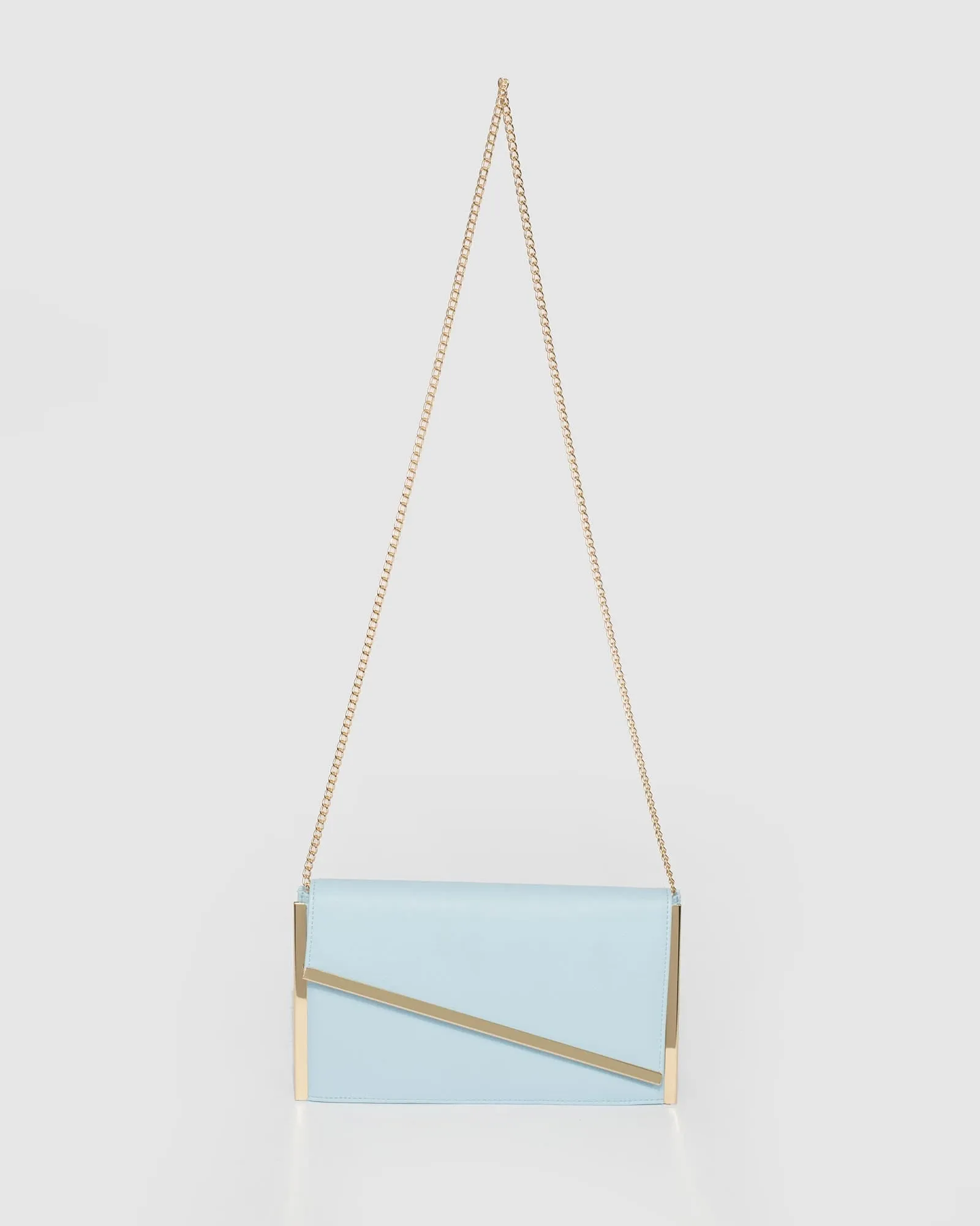 Blue Jessie Diag Bar Clutch Bag