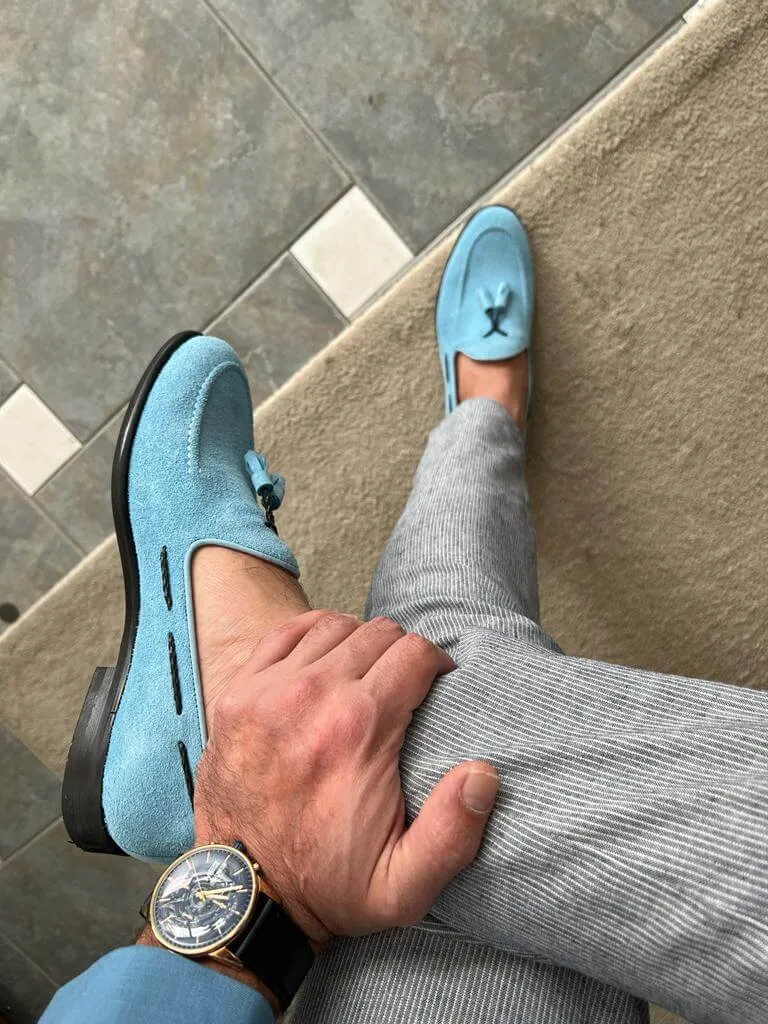 Blue Suede Loafers