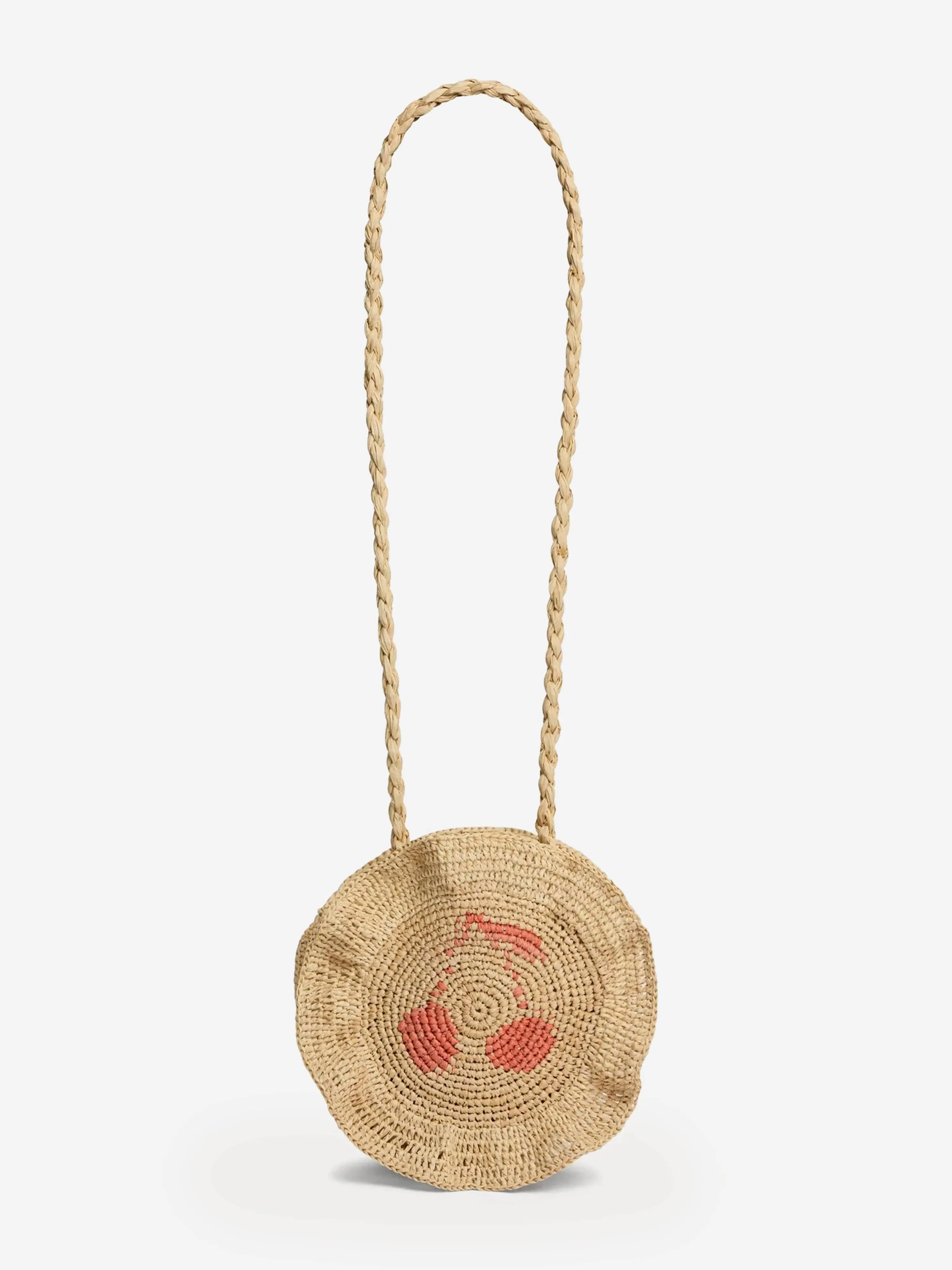 Bonpoint Girls Fina Raffia Crossbody Bag in Beige (20cm)