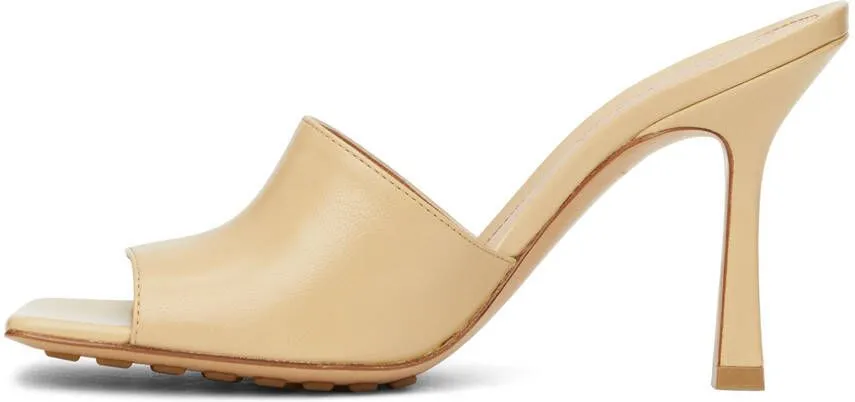 Bottega Veneta Beige Stretch Heeled Mules