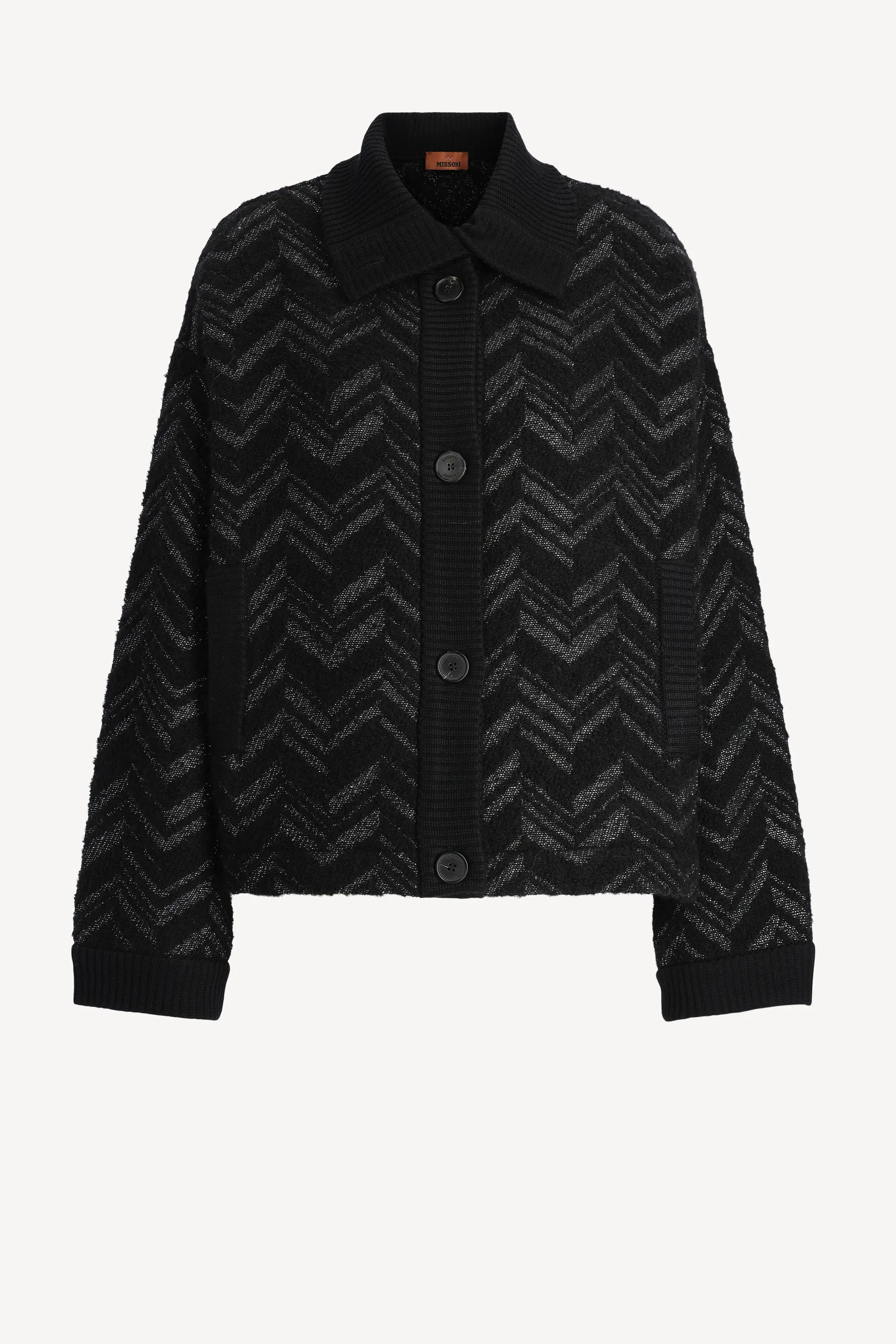 Boucle Cardigan in Schwarz/Silber